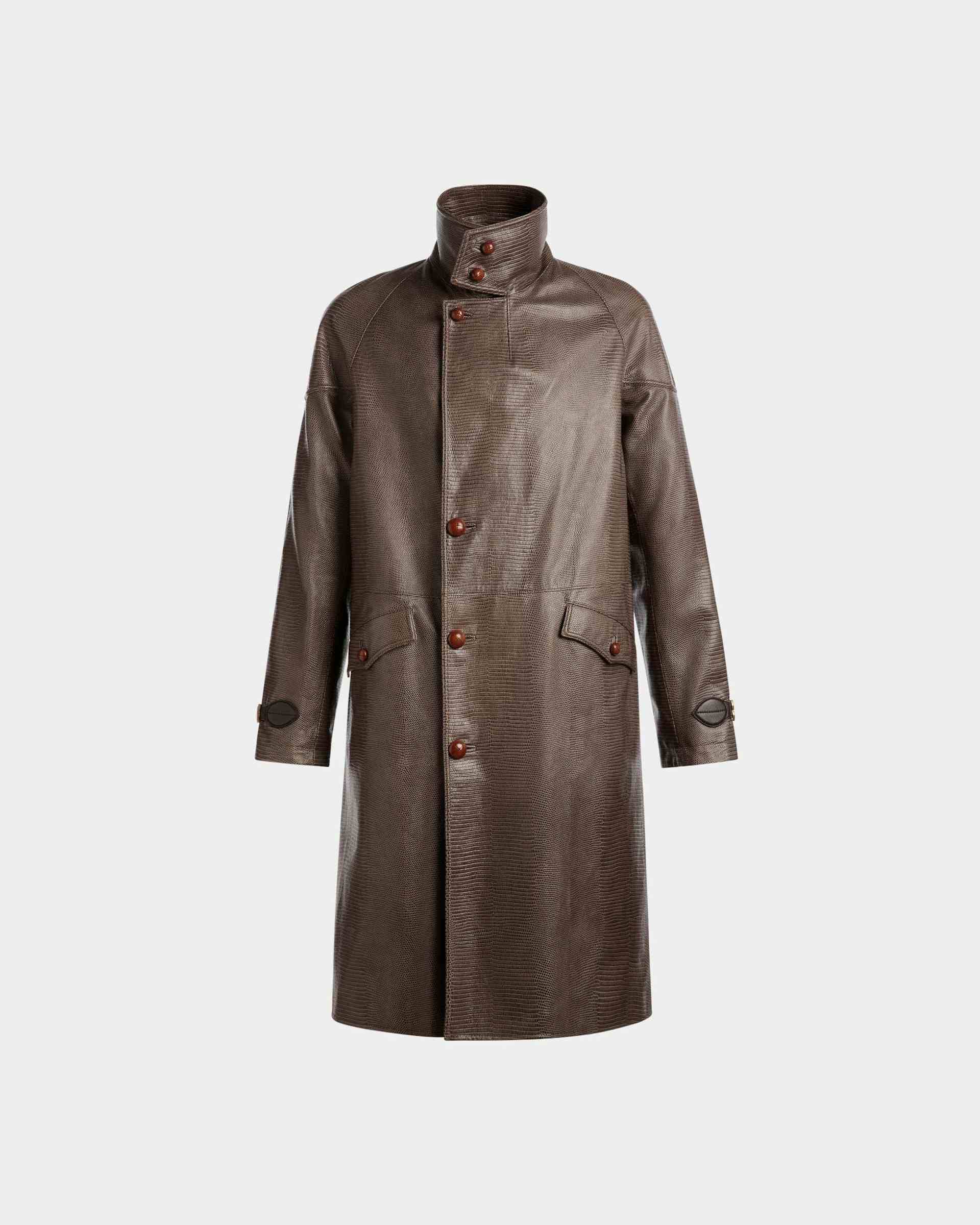 Pea Coat In Grey Leather - Men's - Bally