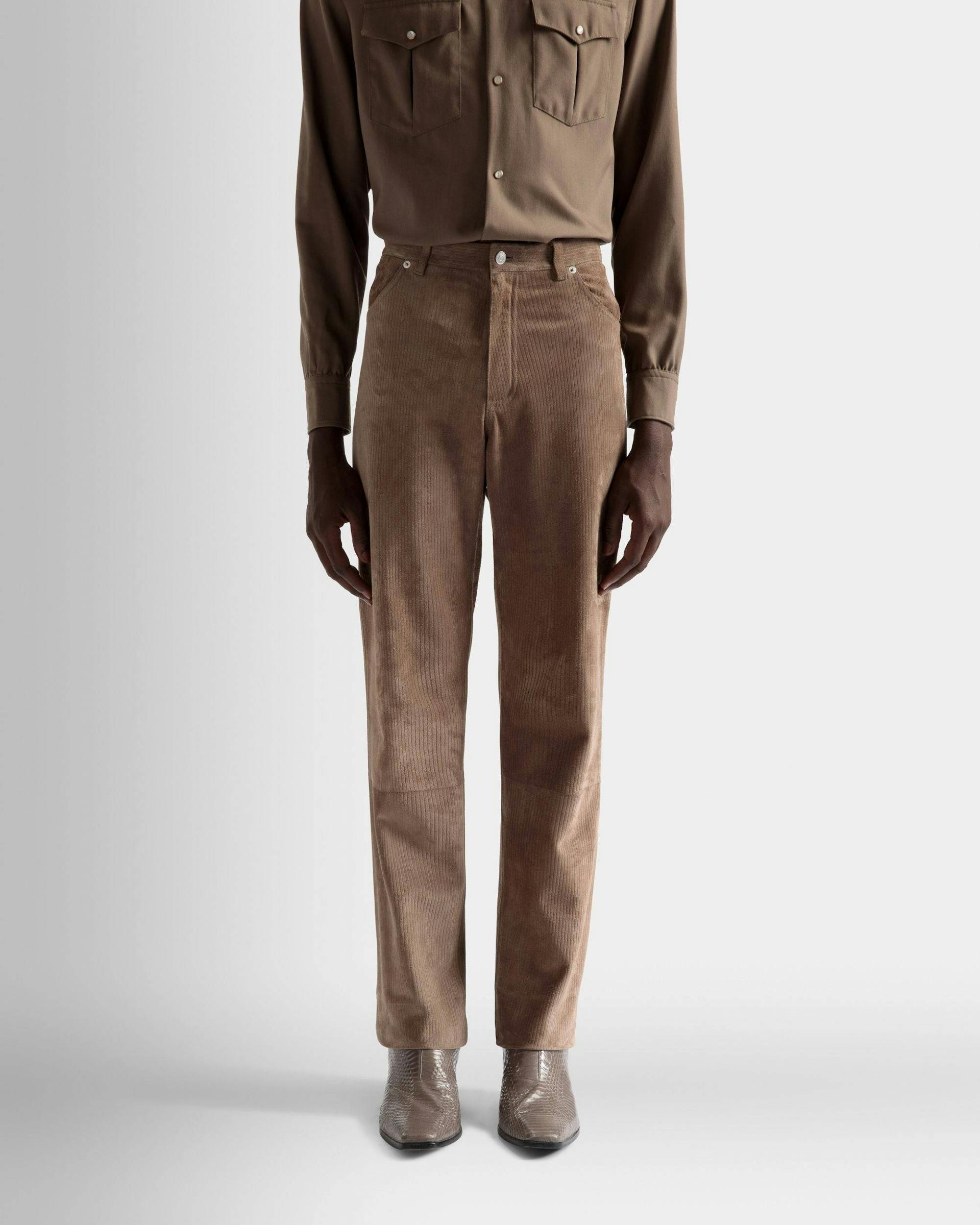 Straight Trousers In Sepia Leather - Men's - Bally - 03