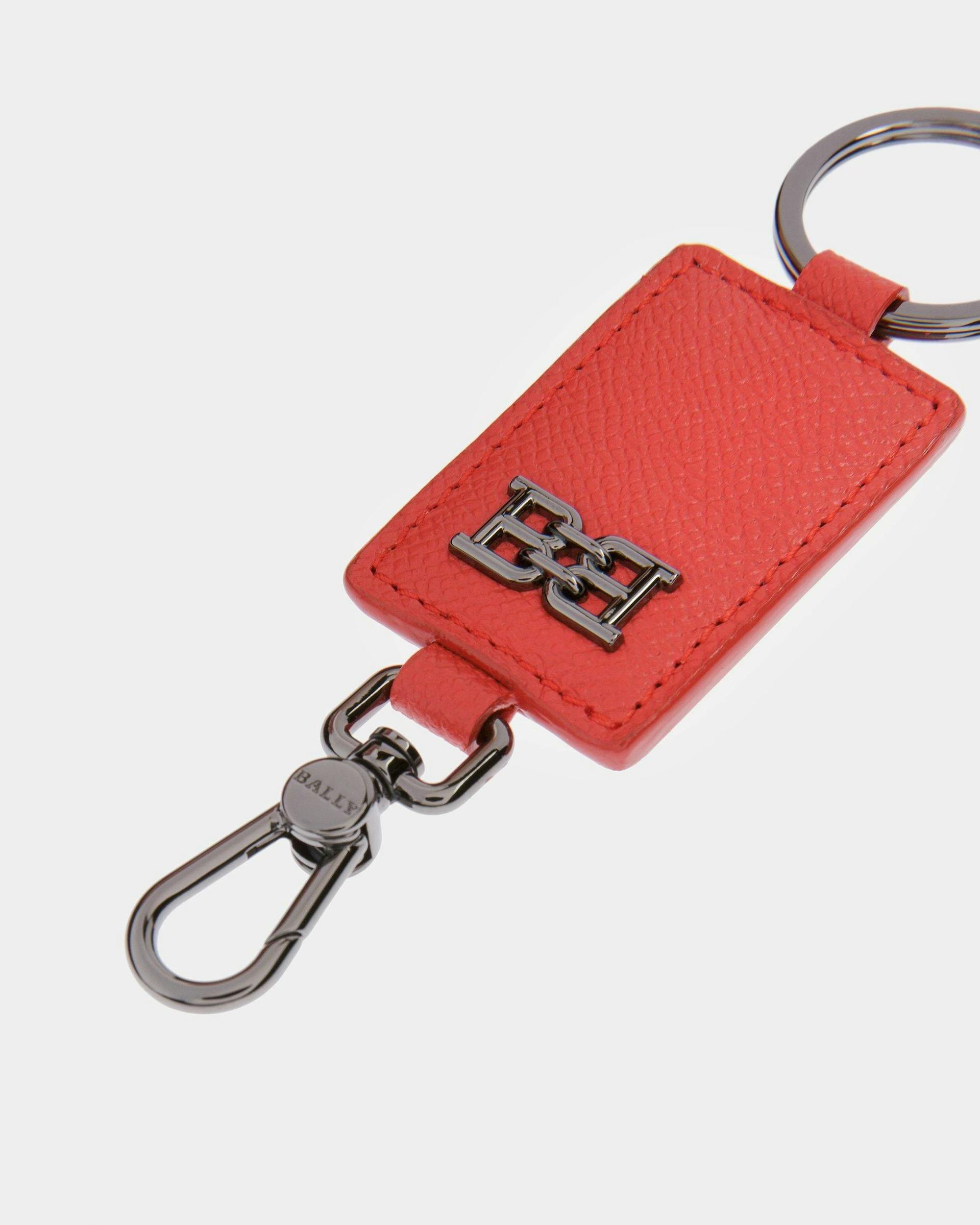 Bhary B-Chain Detail Leather Key Holder In Orange - Men's - Bally - 03