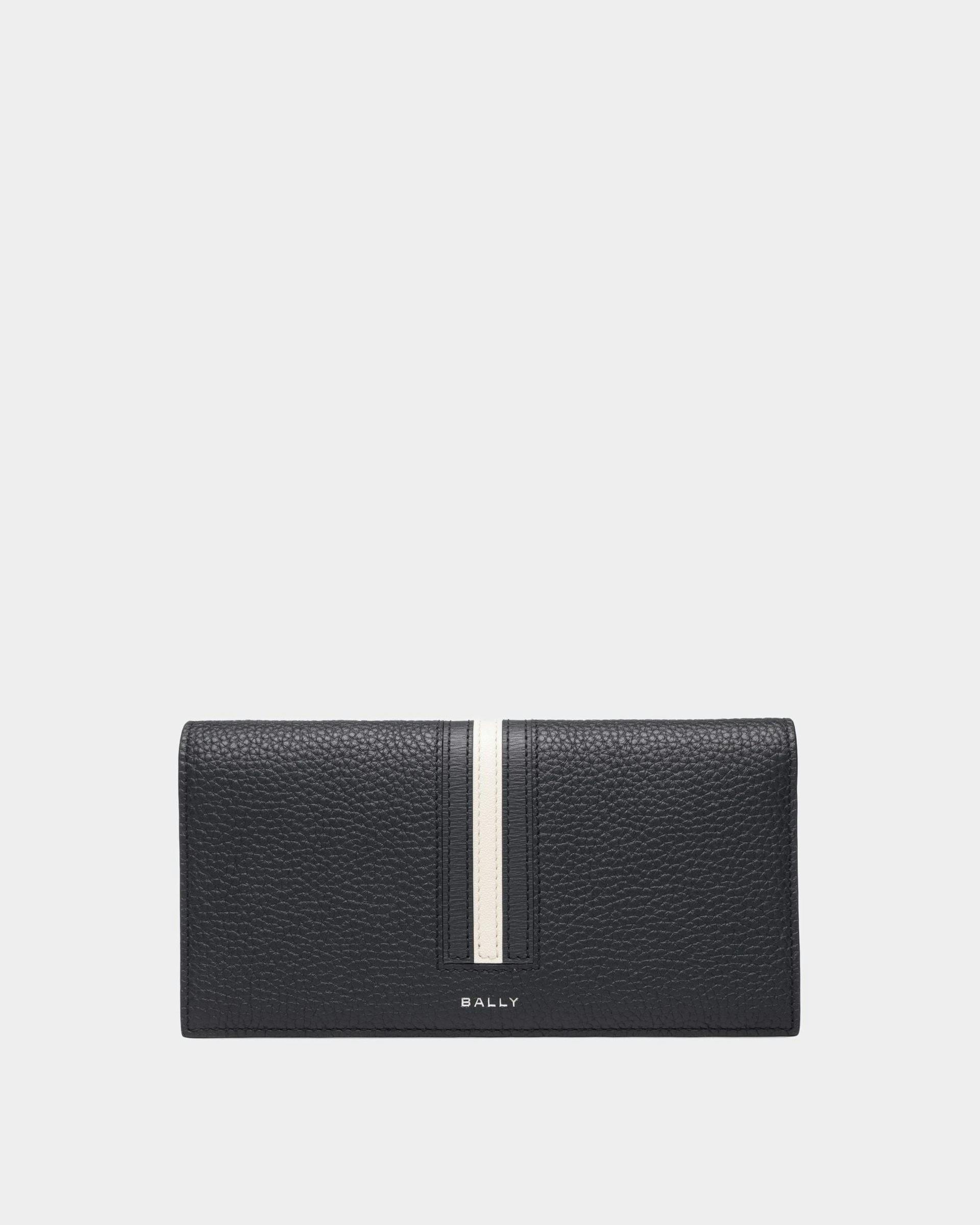 Ribbon Continental Wallet In Midnight Leather - Men's - Bally - 01