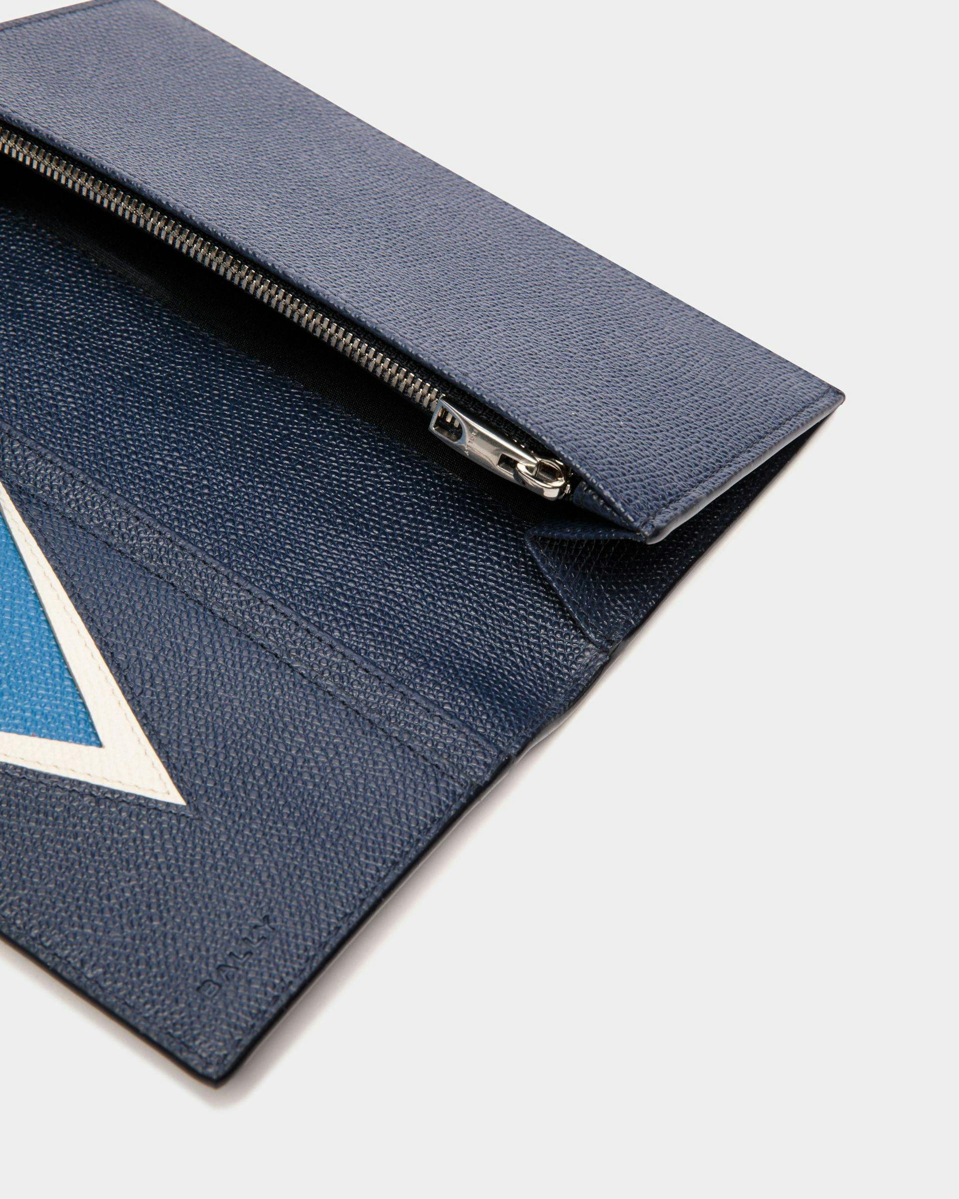 Men's Flag Continental Wallet in Blue Leather | Bally | Still Life Detail