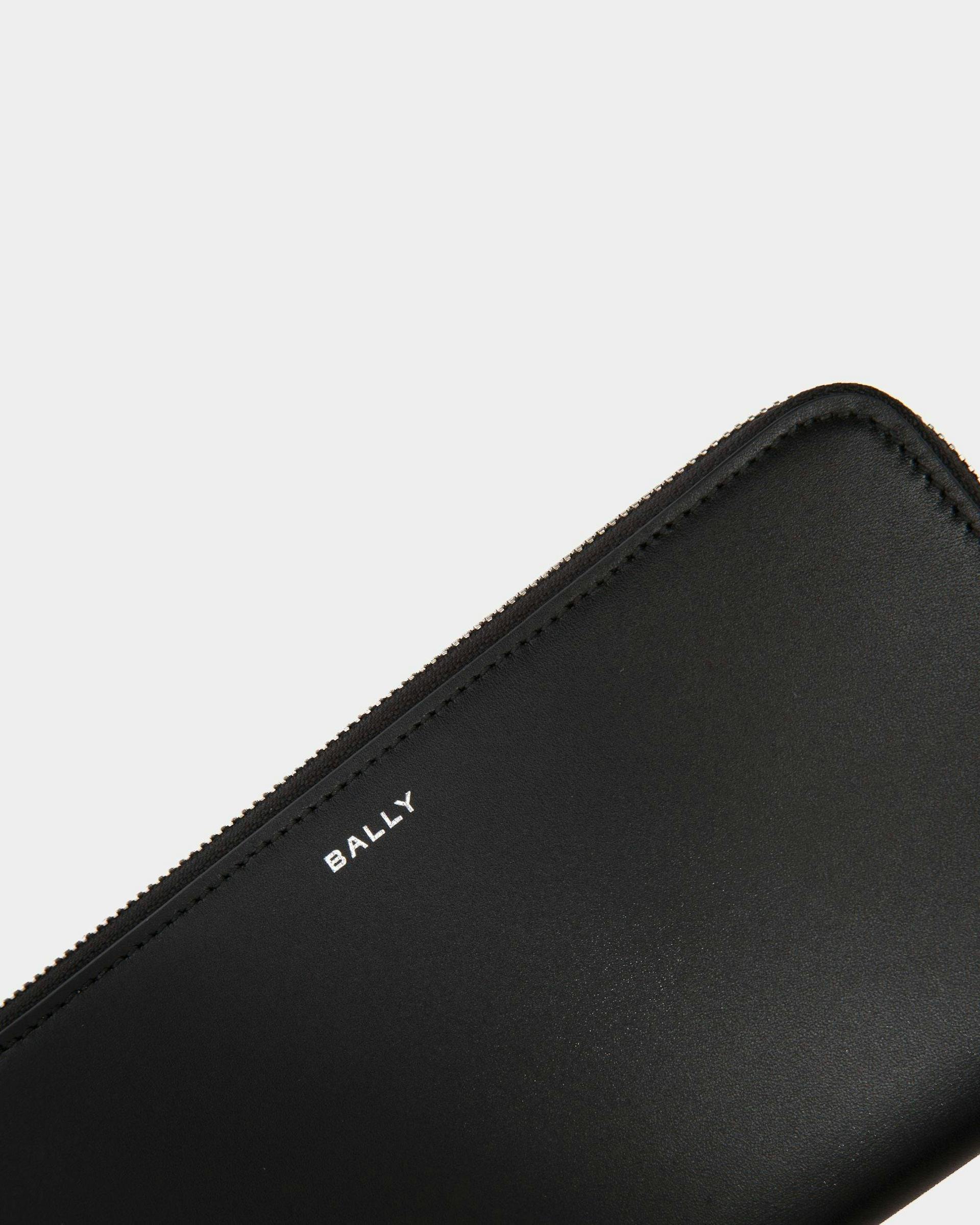 Men's Busy Bally Zip Around Wallet in Black Leather | Bally | Still Life Detail