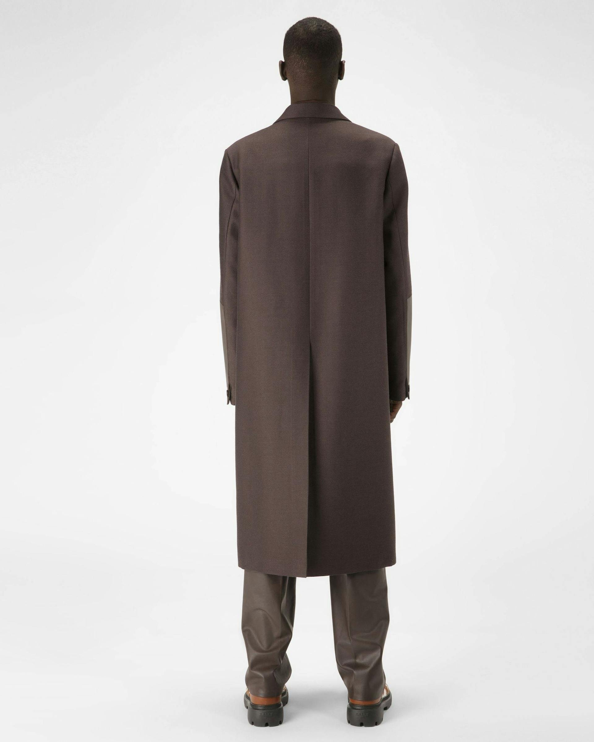 Wool & Cotton Coat In Ebony Brown - Men's - Bally - 03