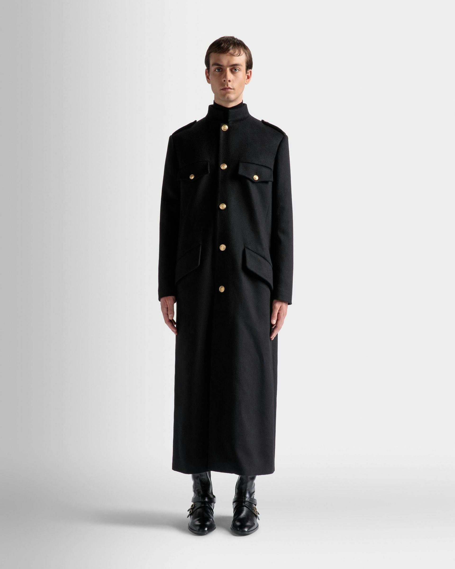 Long Utility Coat In Black Wool - Men's - Bally - 03