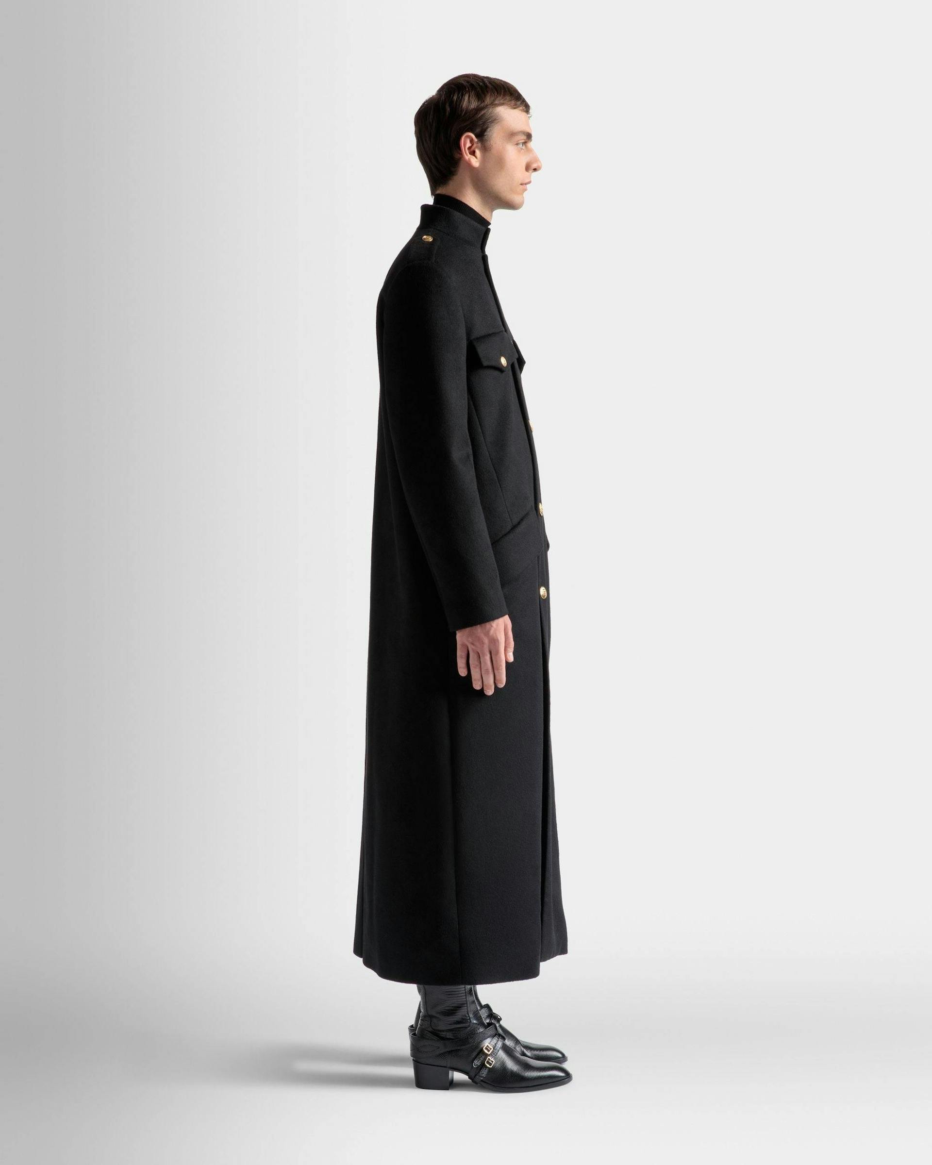 Long Utility Coat In Black Wool - Men's - Bally - 05