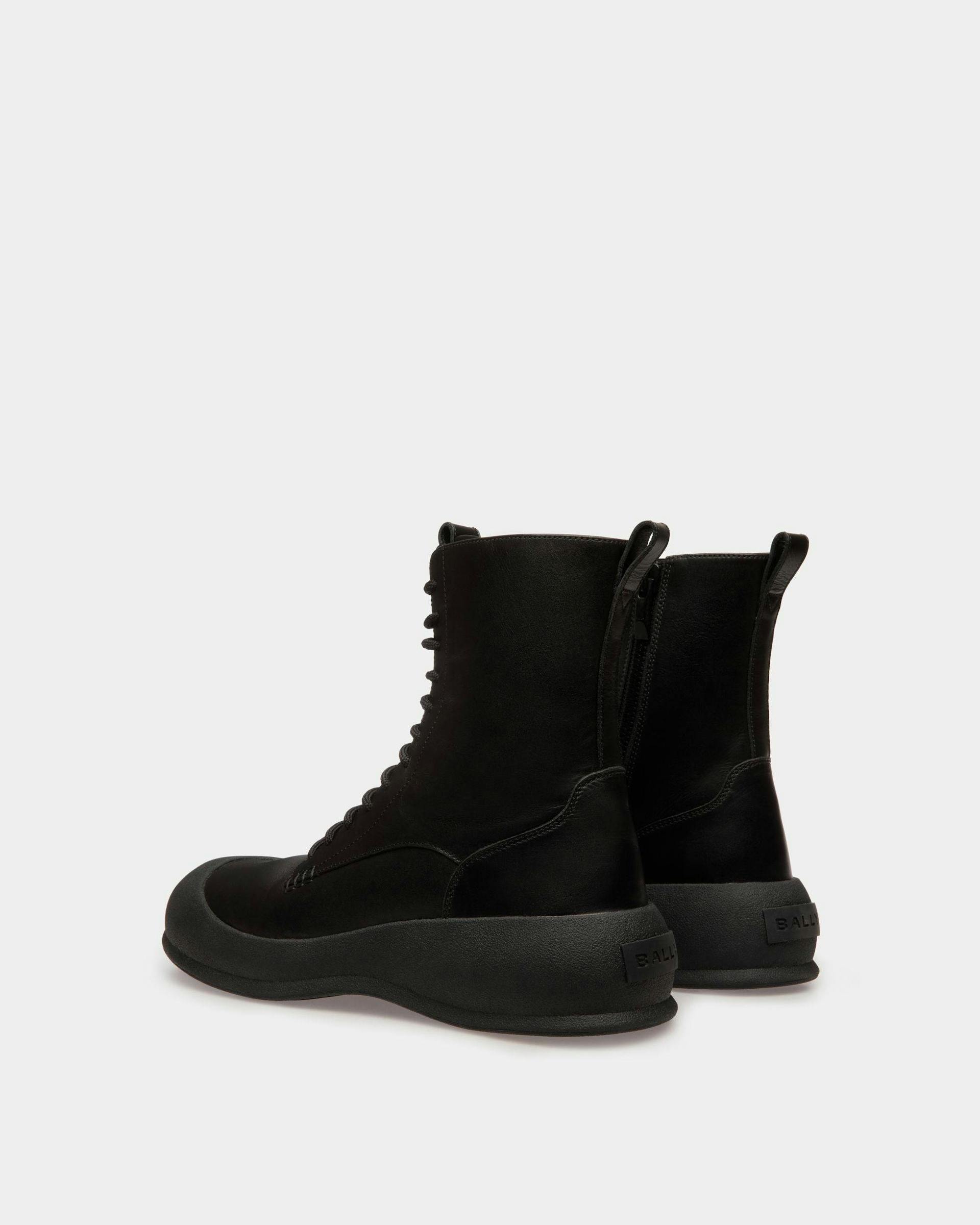 Men's Frei Snow Boots In Black Leather | Bally | Still Life 3/4 Back