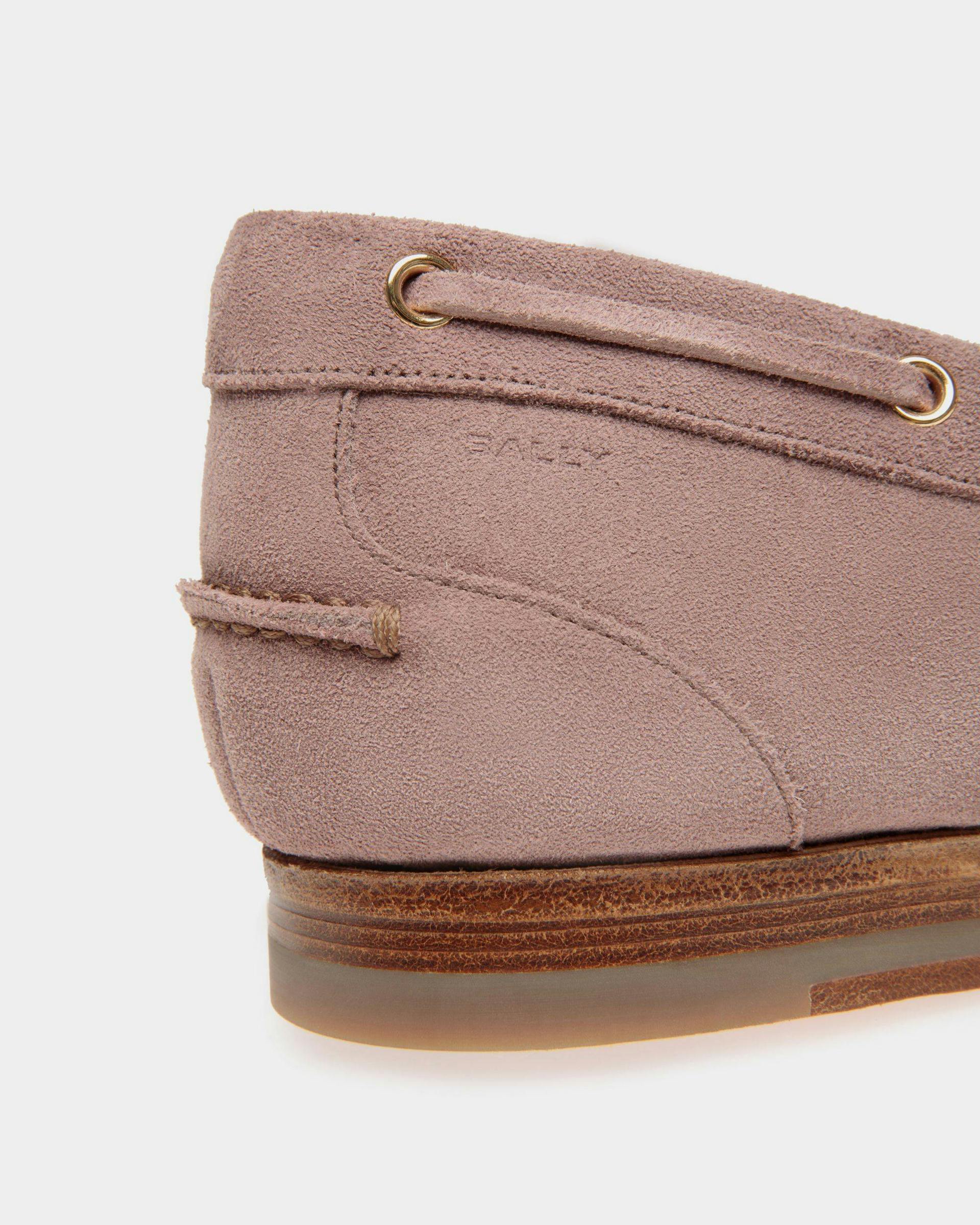 Men's Plume Moccasin in Light Mauve Suede | Bally | Still Life Detail