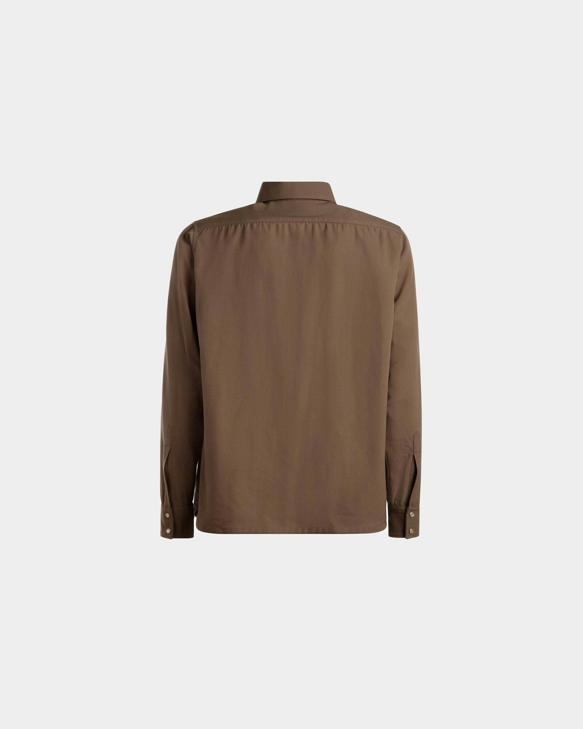 Pointed Collar Shirt In Sepia Wool Mix - Men's - Bally - 07