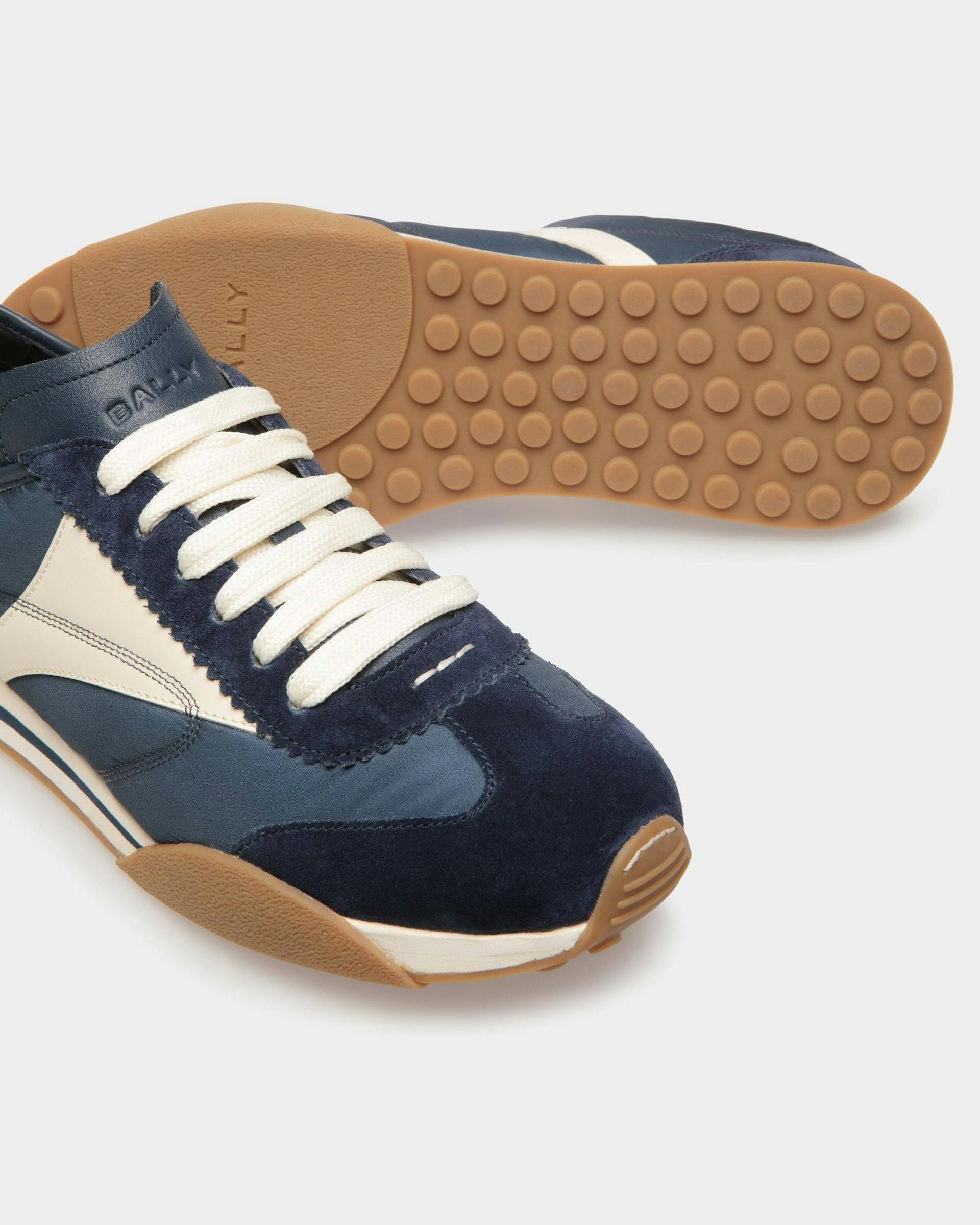 Sussex Sneakers In Marine And Bone Leather And Fabric - Men's - Bally - 04