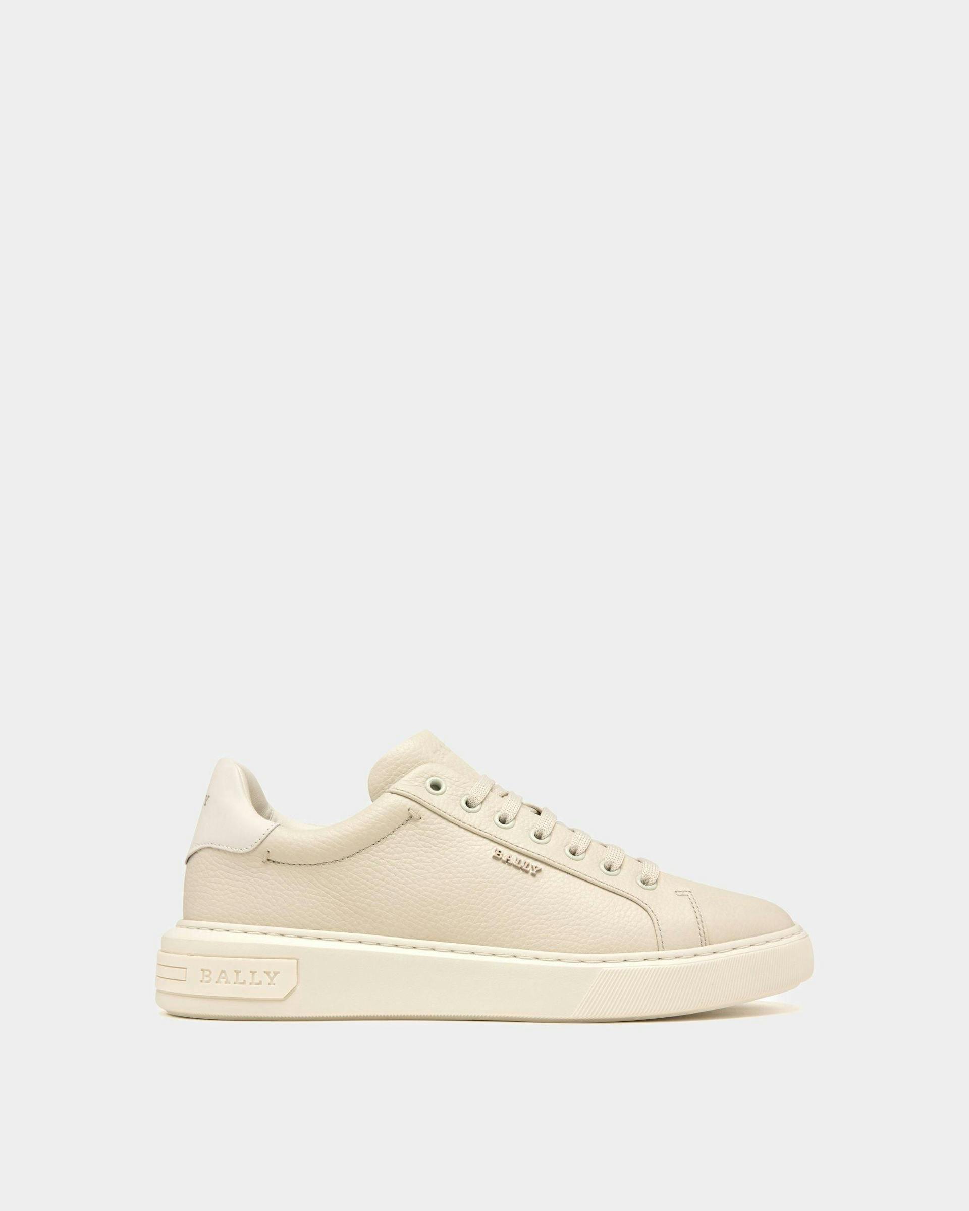 Miky Leather Sneakers In Denty White & White - Men's - Bally - 01