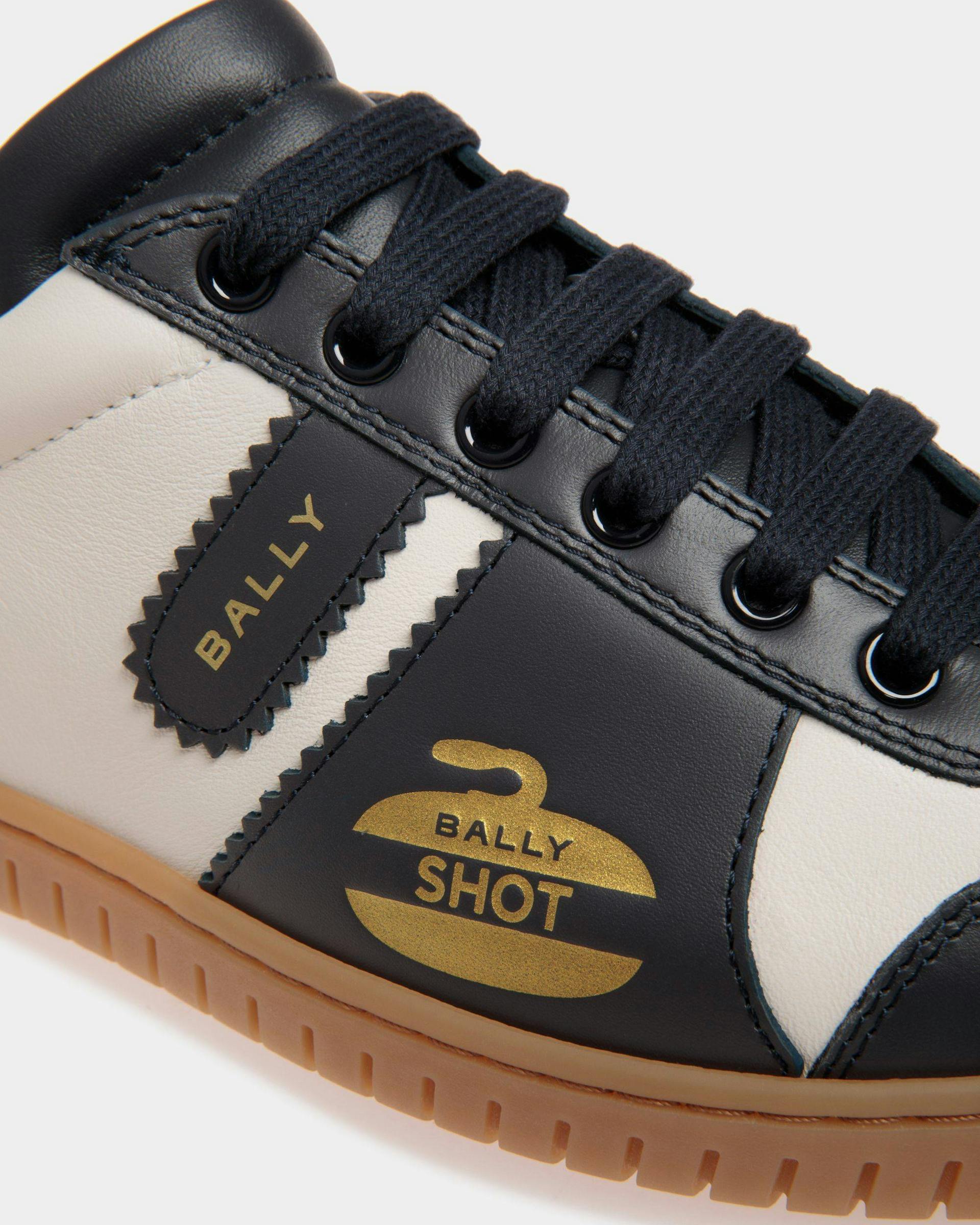 Men's Player Sneaker in Blue And White Leather | Bally | Still Life Detail