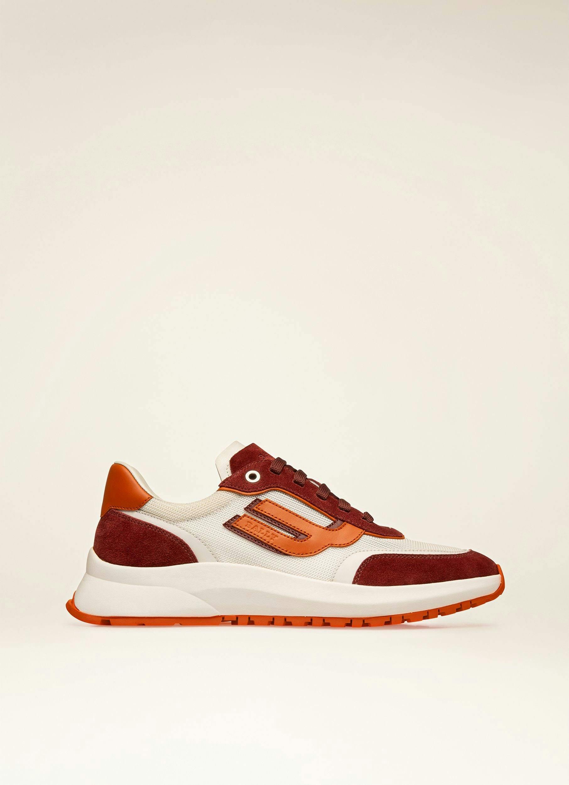 Demmy Mesh & Leather Sneakers In Heritage Red & White - Men's - Bally - 01