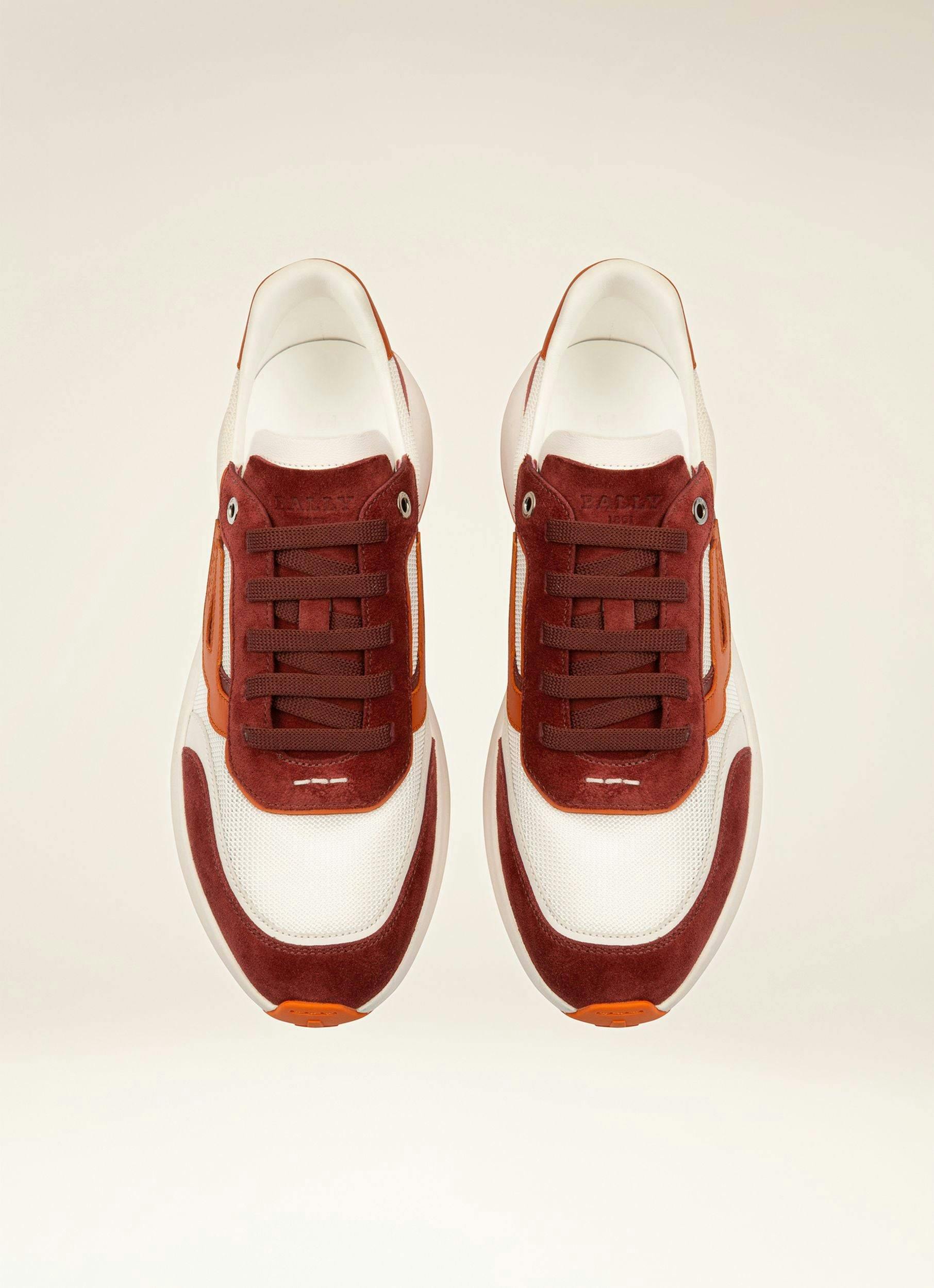 Demmy Mesh & Leather Sneakers In Heritage Red & White - Men's - Bally - 04