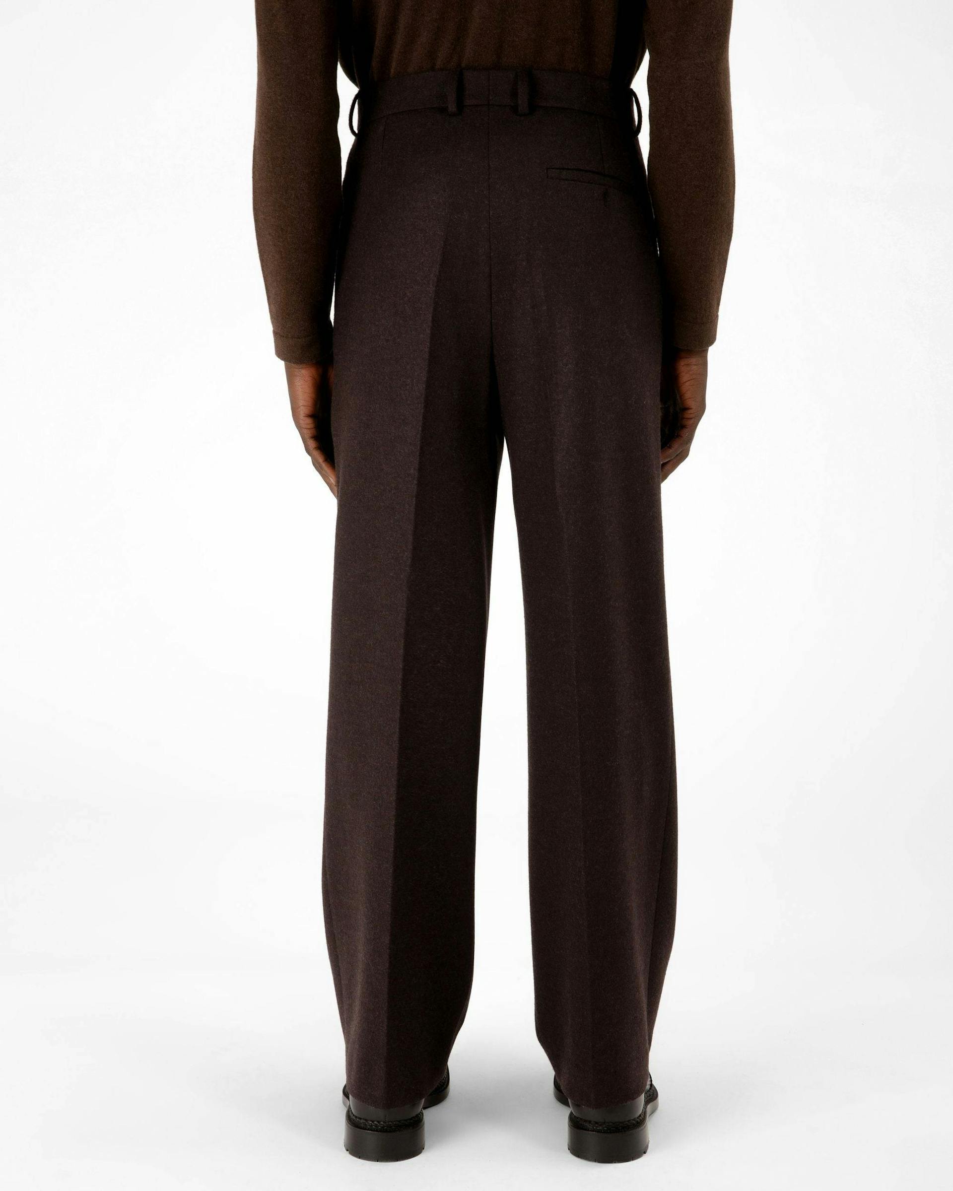 Wool Trousers In Ebony Brown - Men's - Bally - 03