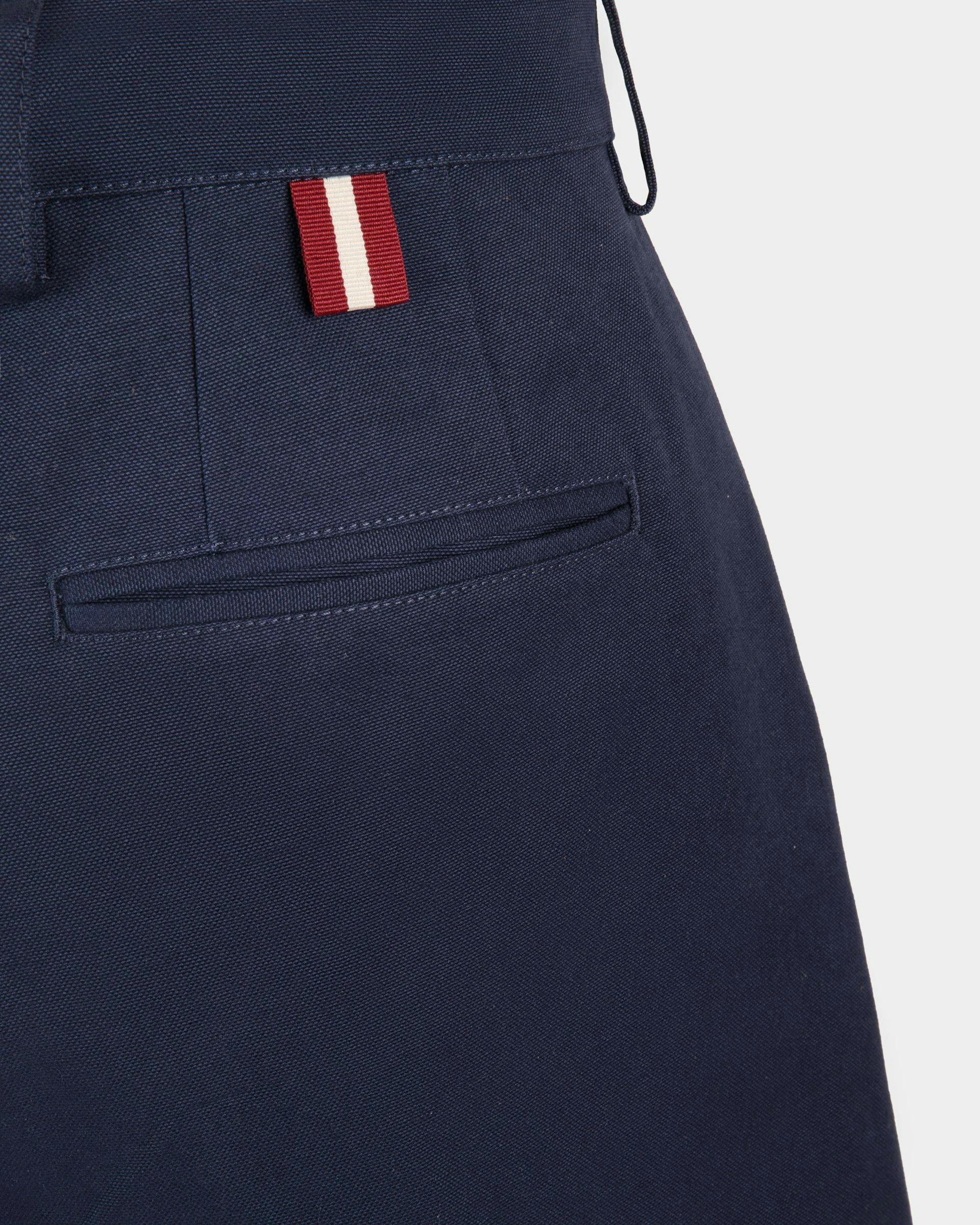 Men's Shorts in Navy Blue Cotton | Bally | On Model Detail