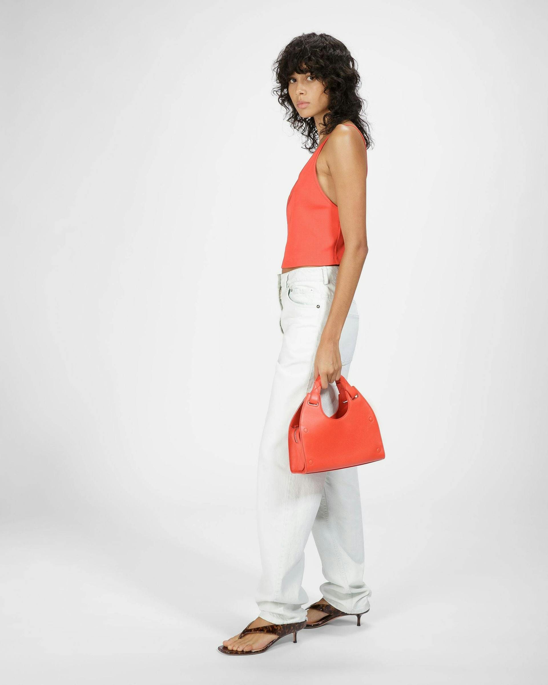 Ahres S Leather Crossbody Bag In Orange - Women's - Bally - 05