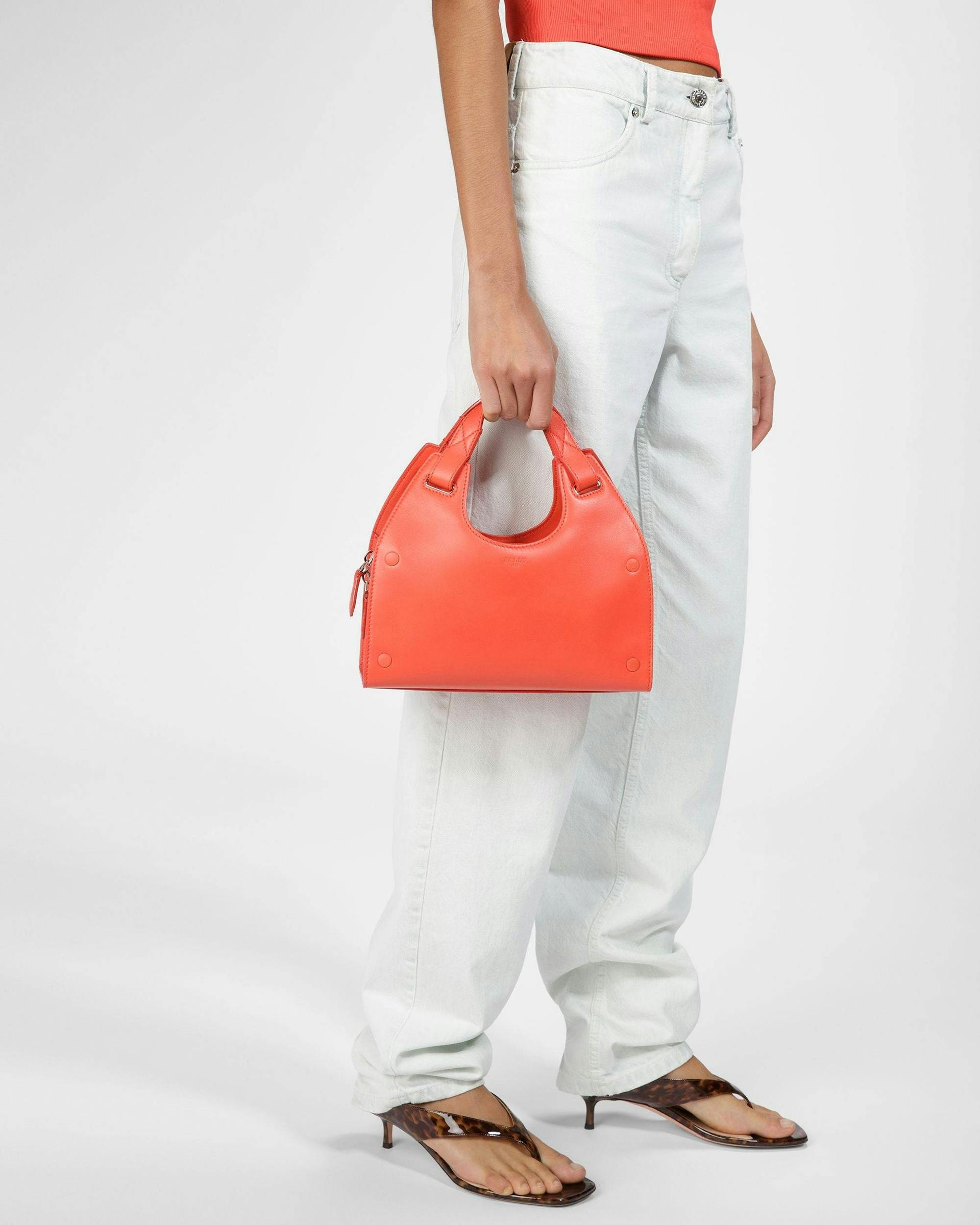 Ahres S Leather Crossbody Bag In Orange - Women's - Bally - 07