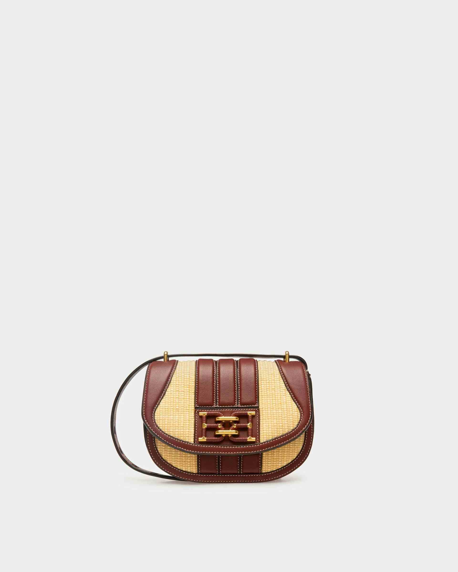 B CHAIN Fabric & Leather Minibag In Natural & Heritage Red - Women's - Bally