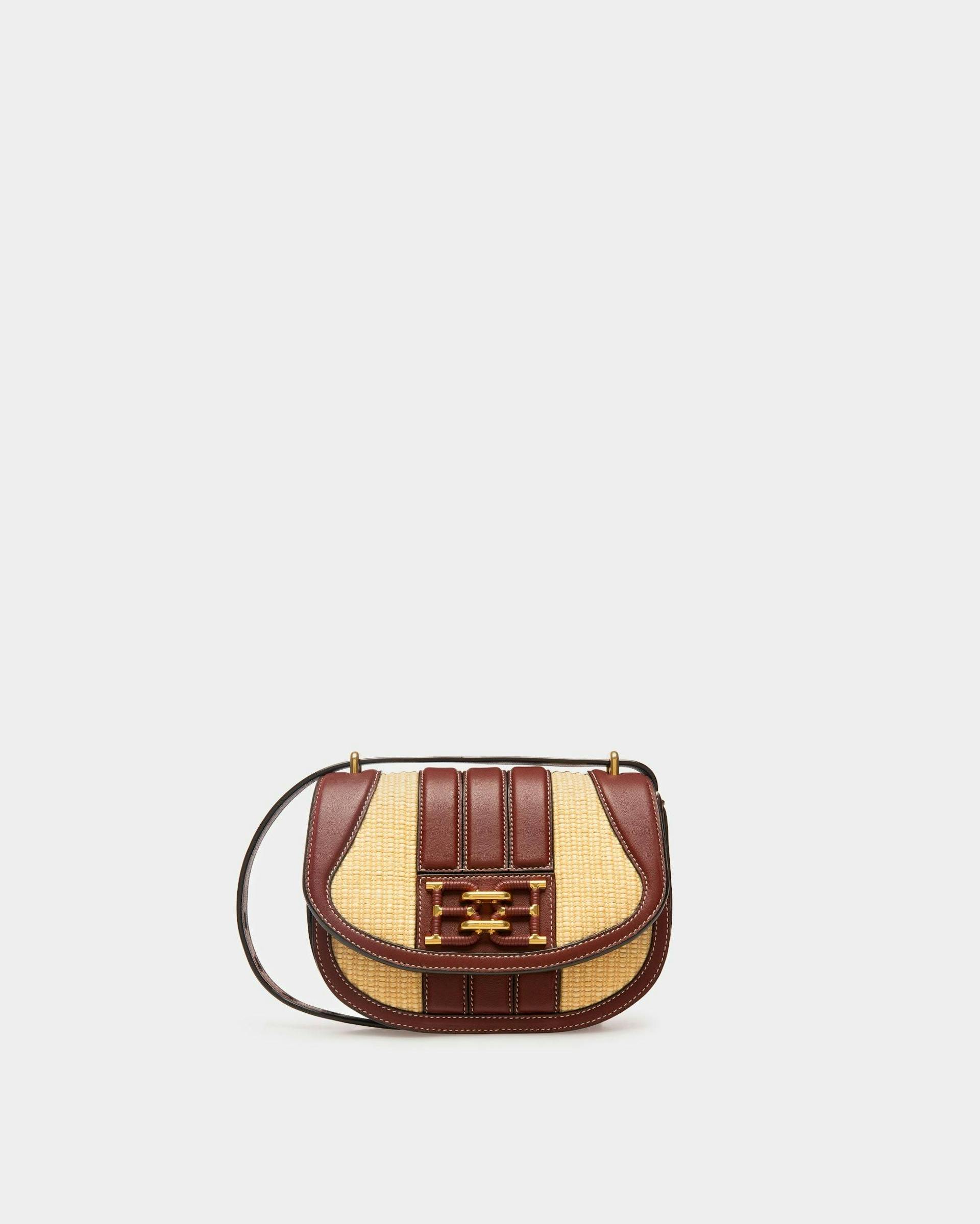 B CHAIN Fabric & Leather Minibag In Natural & Heritage Red - Women's - Bally - 01