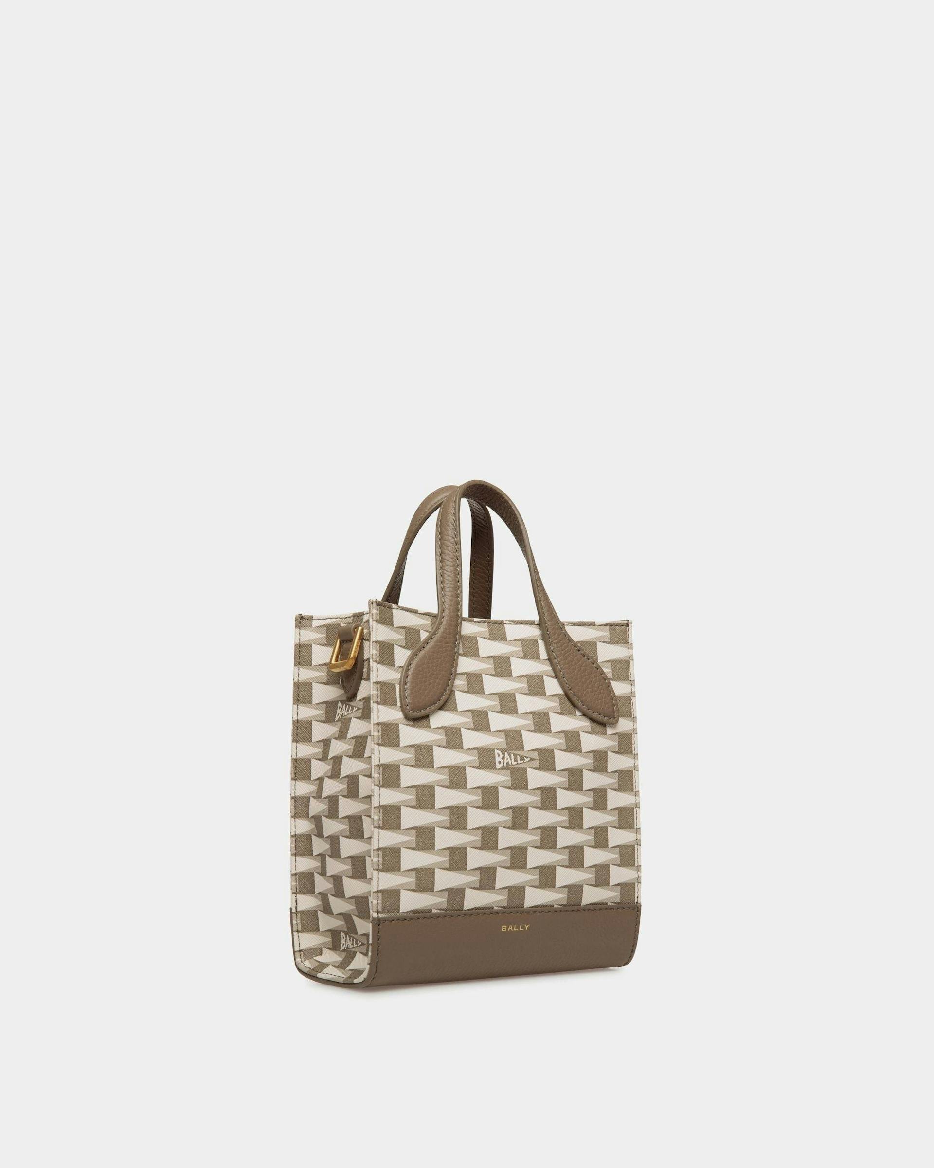 Women's Pennant Mini Tote Bag in Beige TPU | Bally | Still Life 3/4 Front