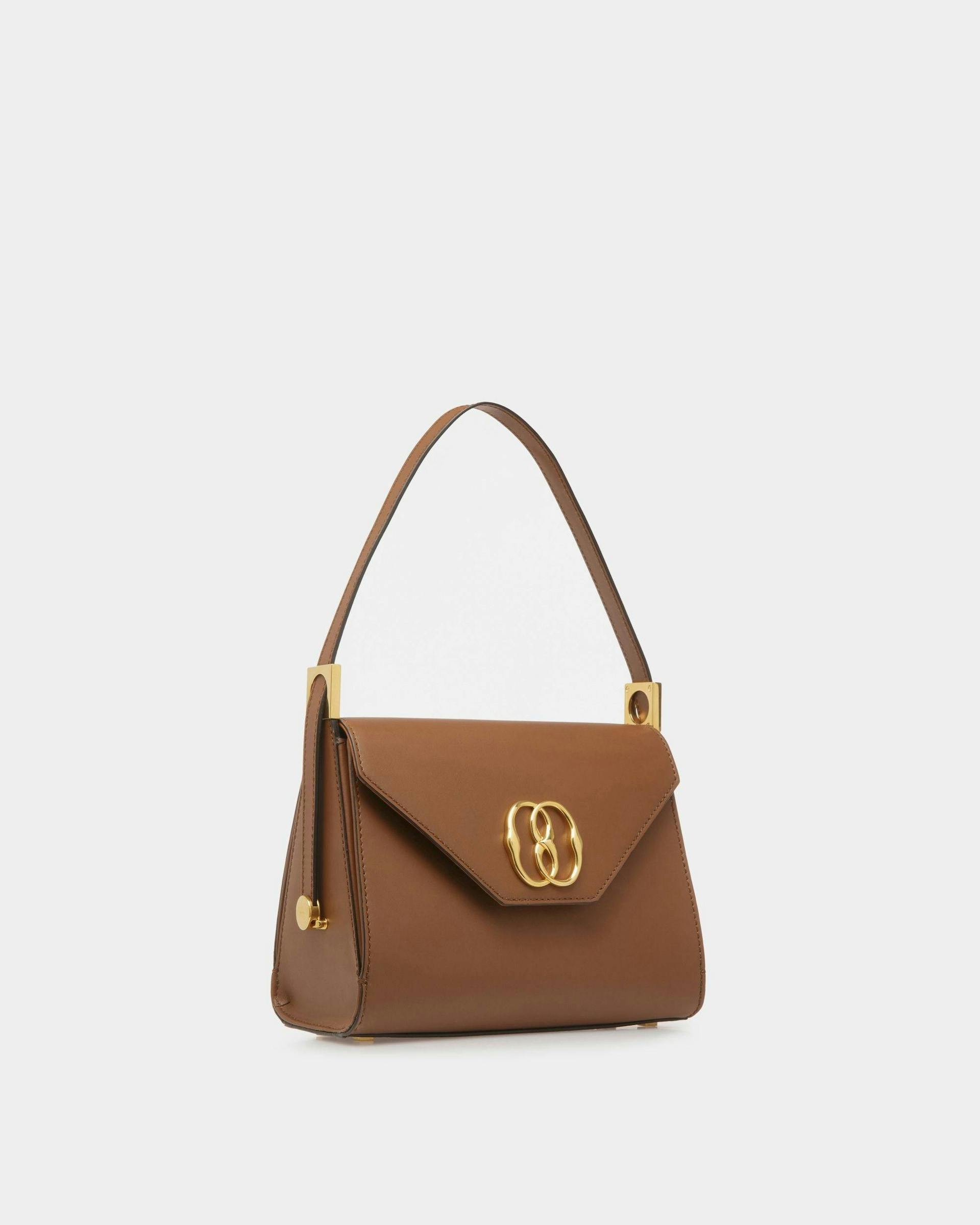 Emblem Top Handle Bag In Brown Leather - Women's - Bally - 03