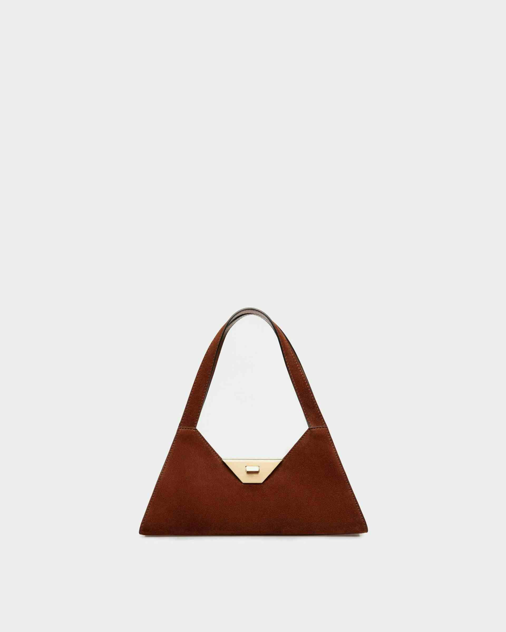 Trilliant Small Shoulder Bag In Brown Suede Leather - Women's - Bally