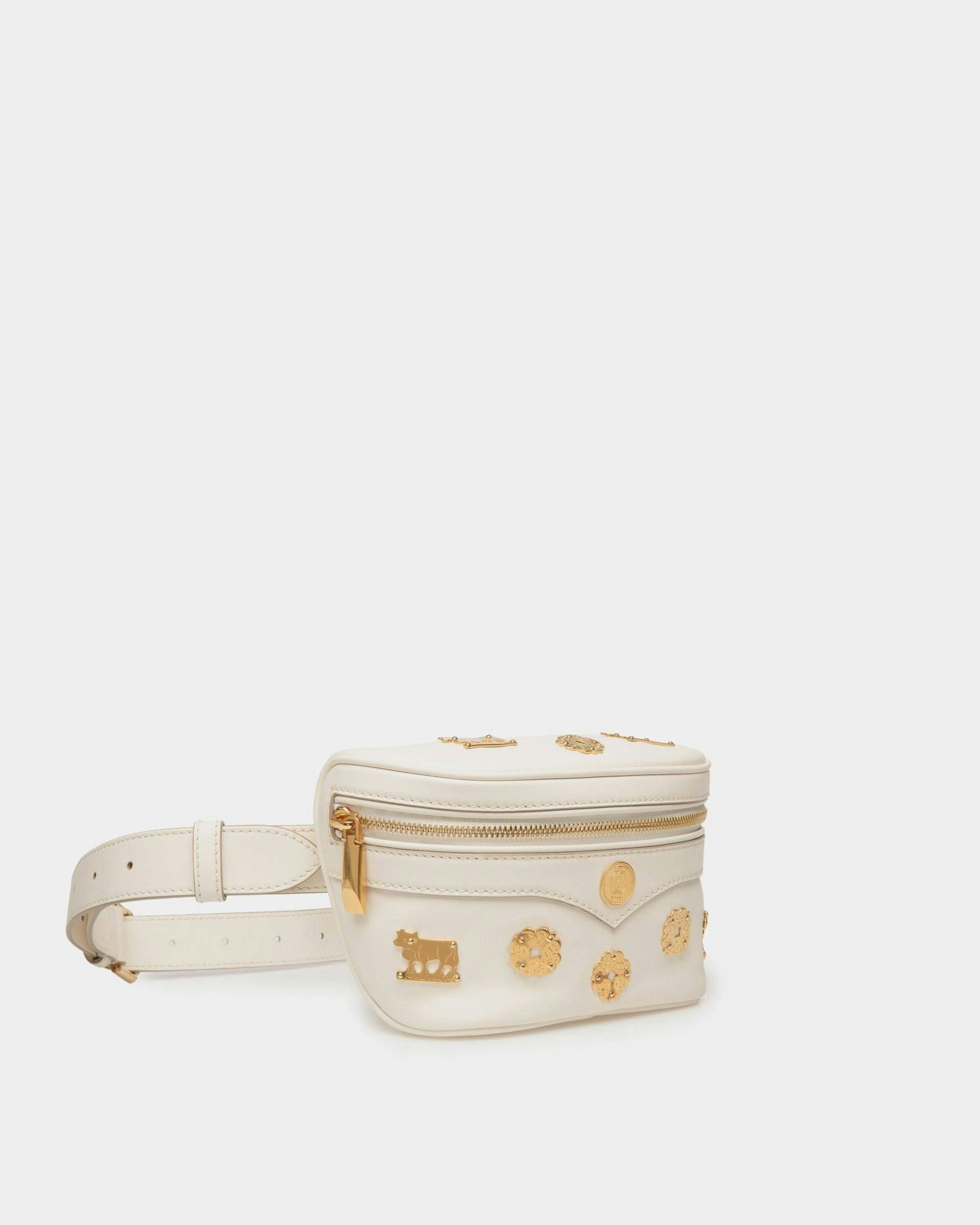 Women's Moutain Belt Bag  in White Leather | Bally | Still Life 3/4 Front