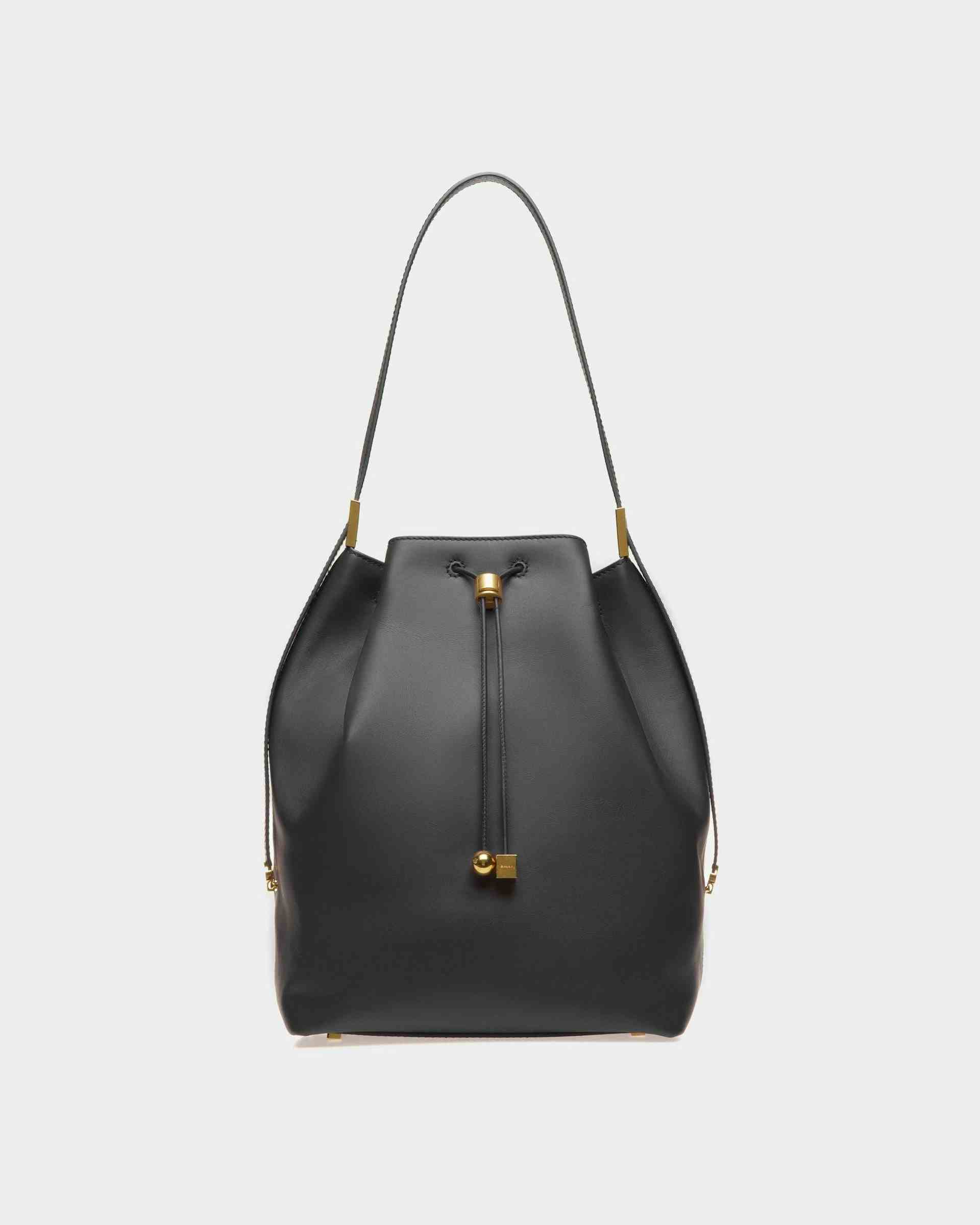 Block Bucket Bag In Black Leather - Women's - Bally