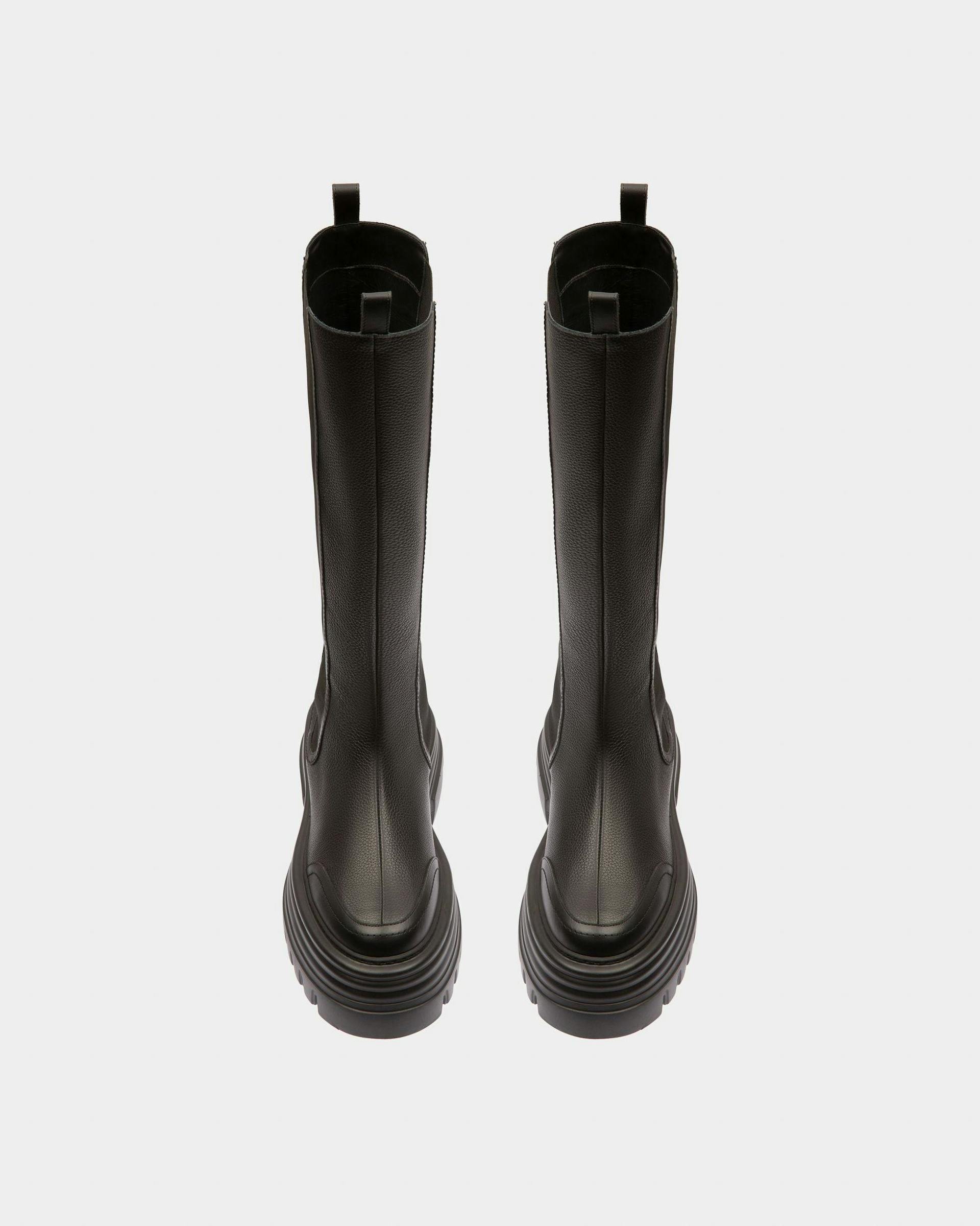 Galeen Leather Long Boots In Black - Women's - Bally - 02