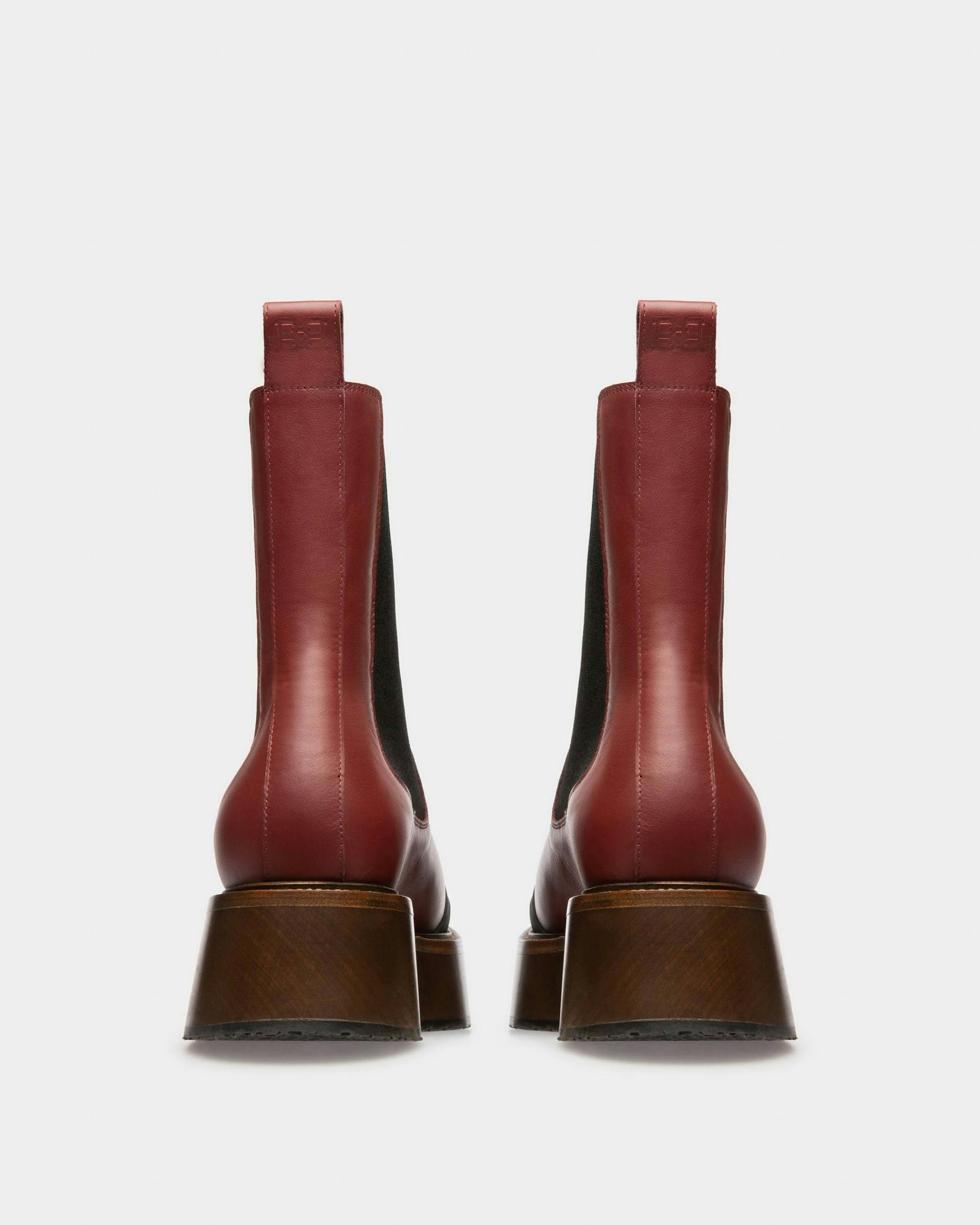 Ilene Leather Booties In Heritage Red - Women's - Bally - 04