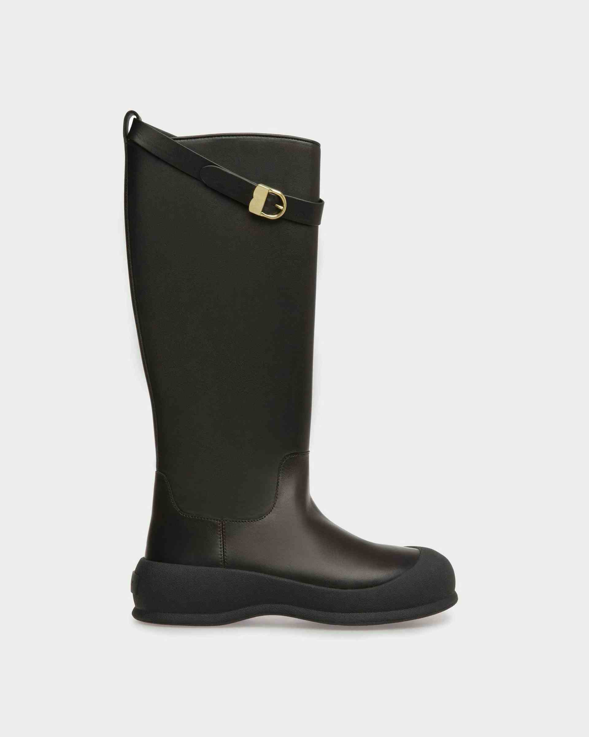 Frei Long Boots In Black Leather - Women's - Bally