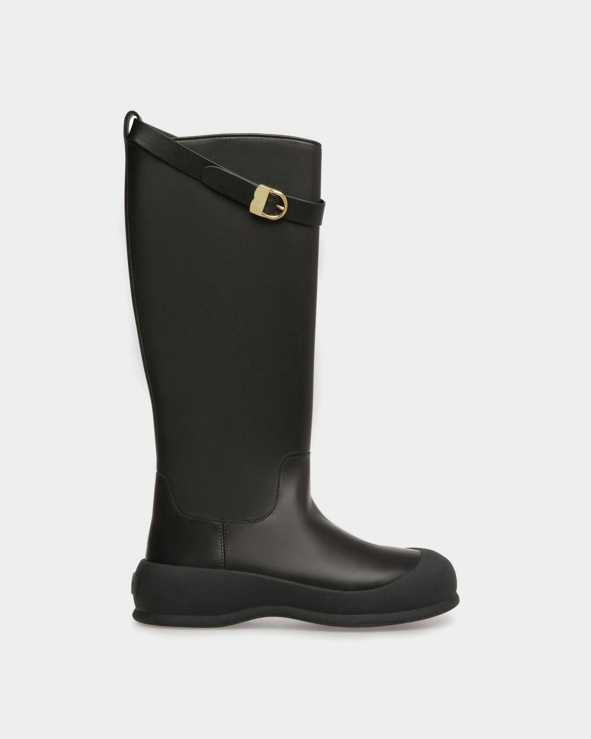 Frei Long Boots In Black Leather - Women's - Bally - 01