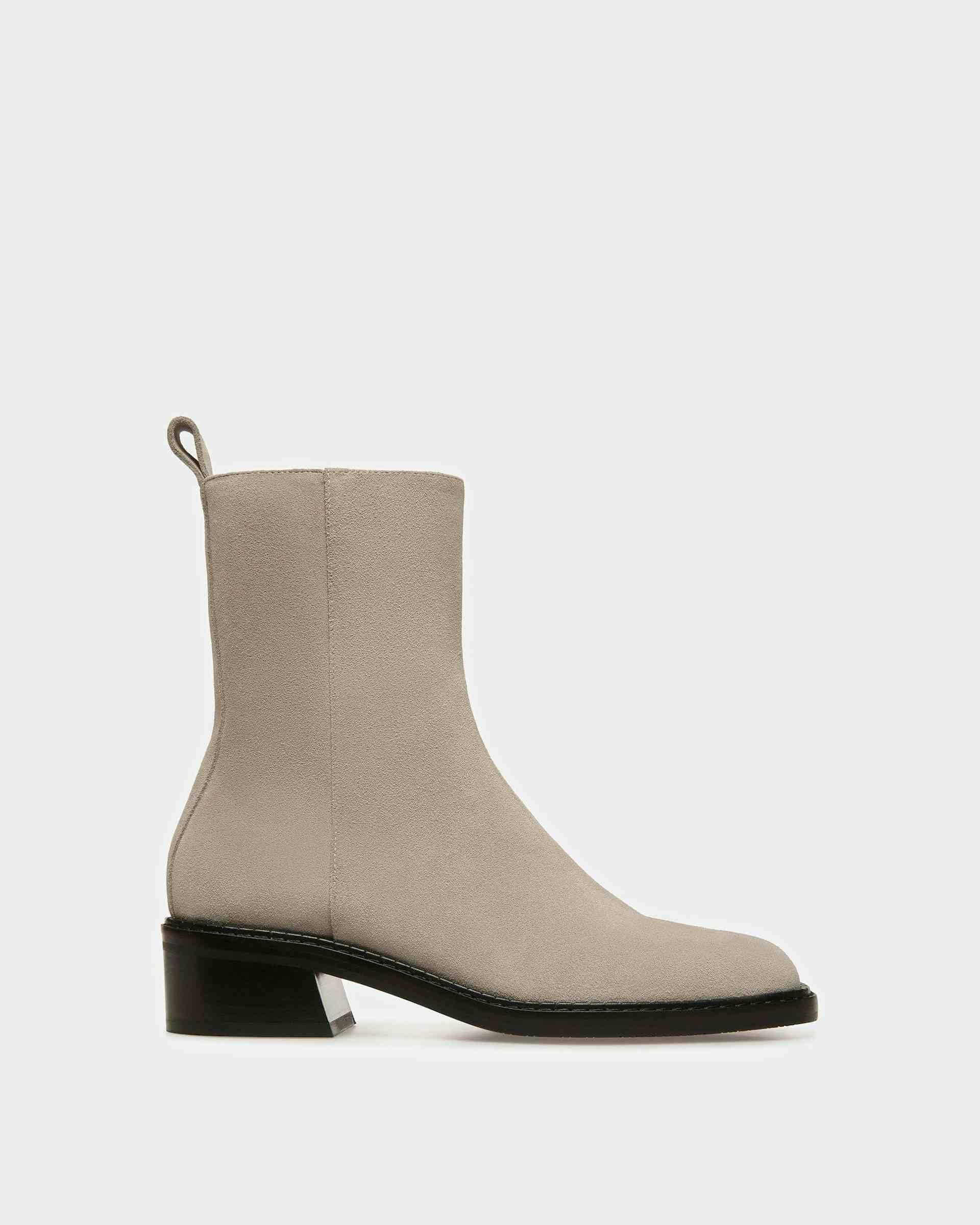 Austine Leather Boots In Stone - Women's - Bally