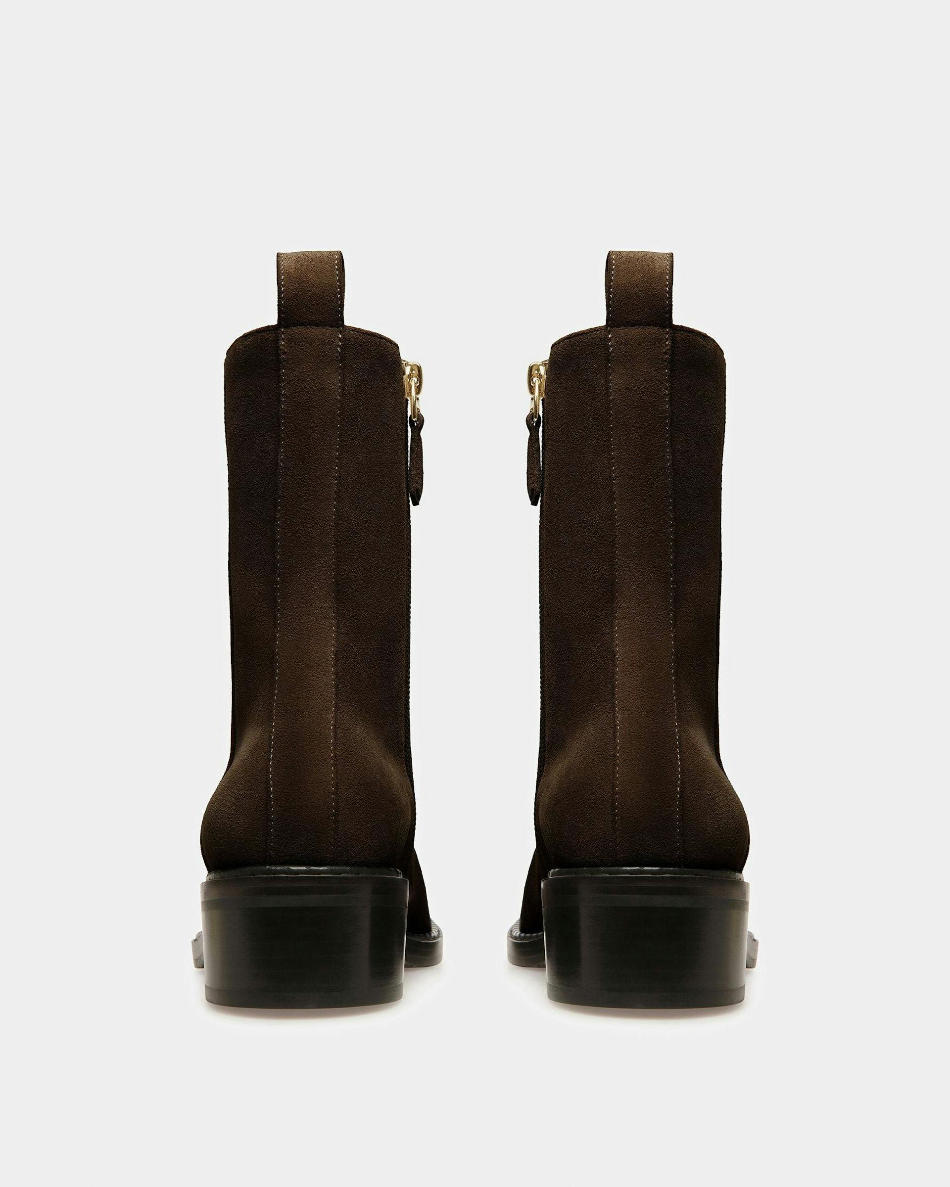 Austine Leather Boots In Ebony Brown - Women's - Bally - 03