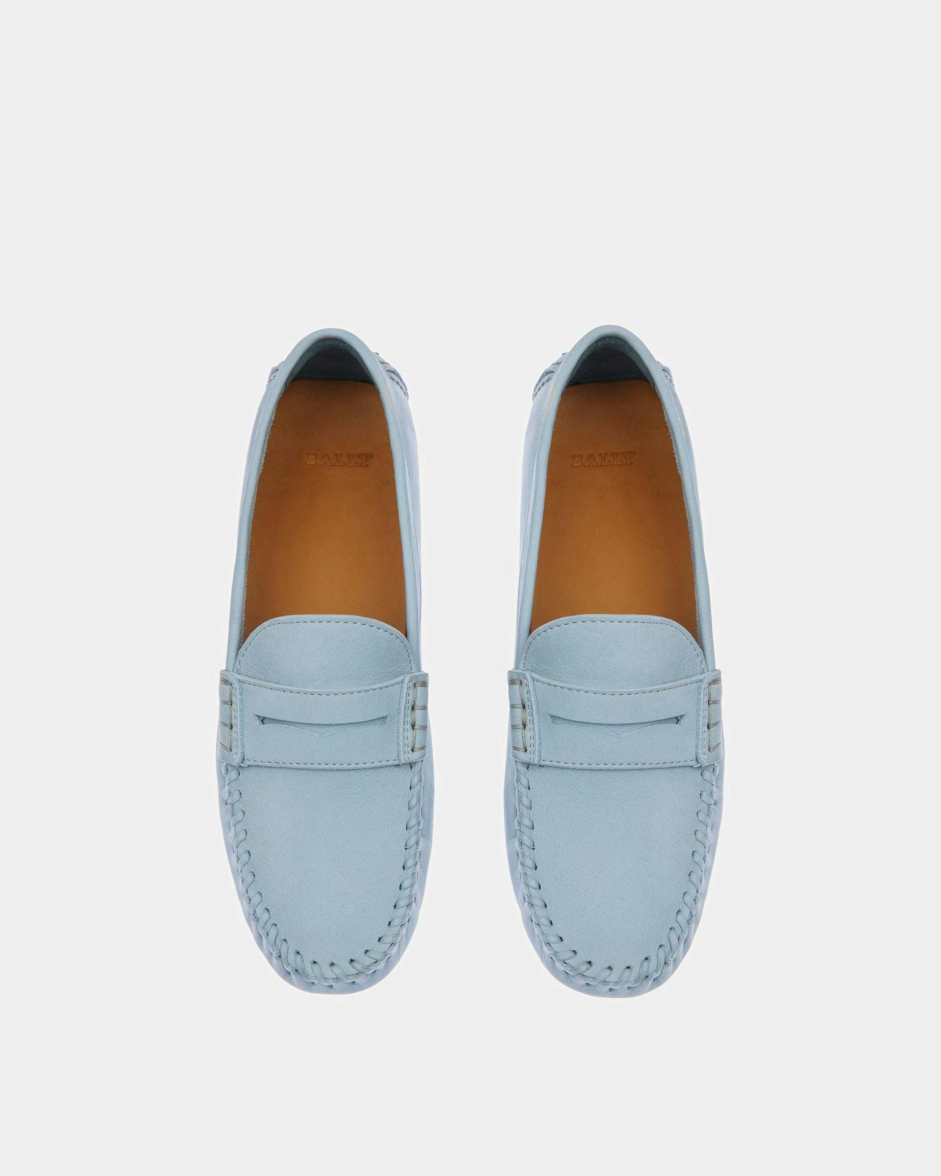 Lamby Leather Drivers In Light Blue - Women's - Bally - 02