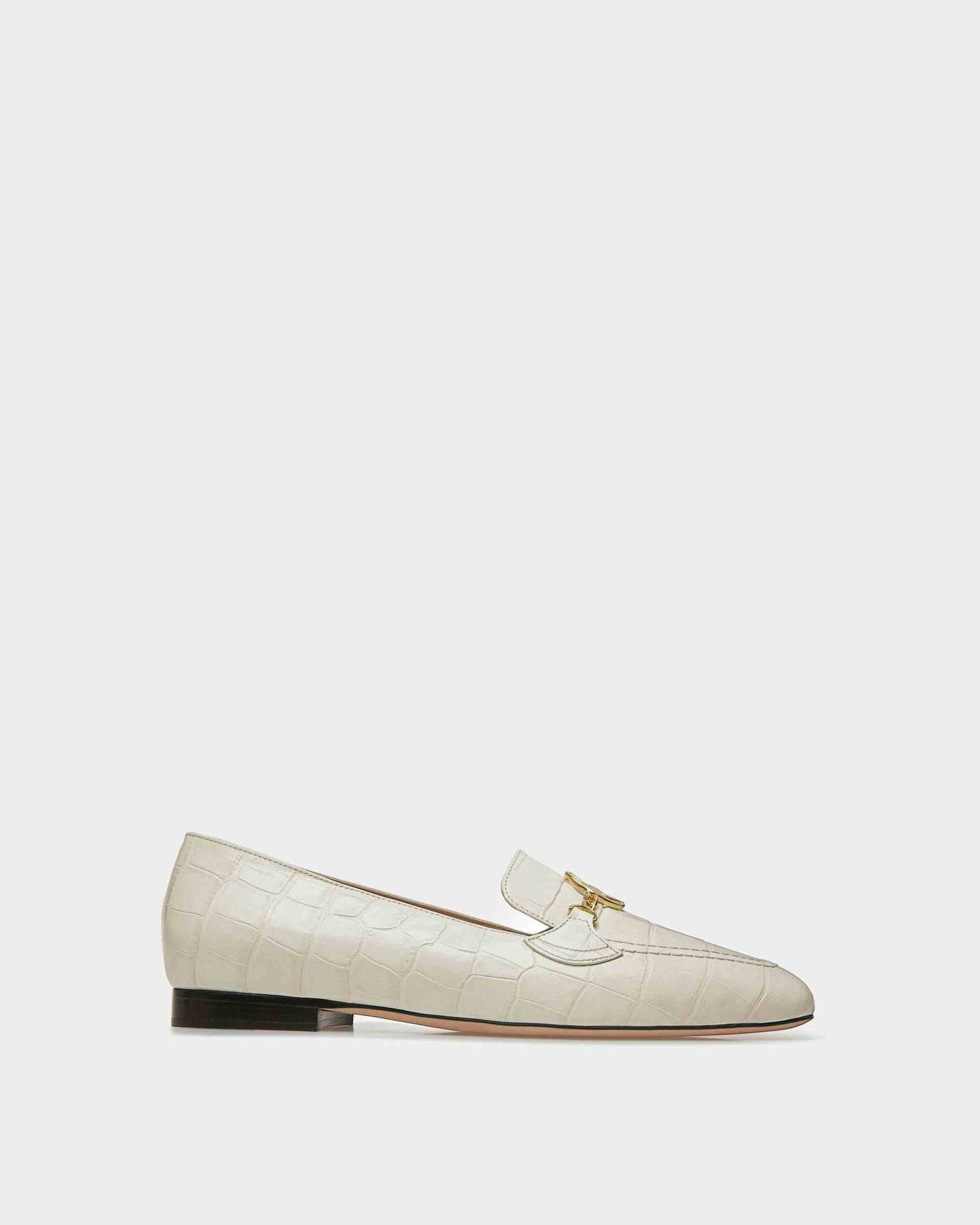 Daily Emblem Loafer In Bone Leather - Women's - Bally