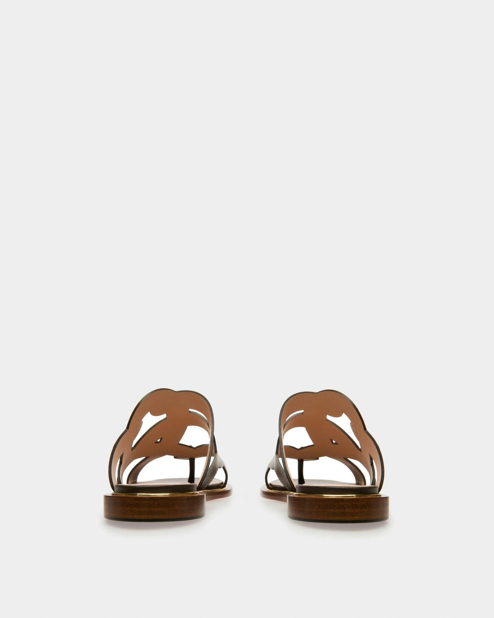 Glada Leather Flat Sandals In Brown - Women's - Bally - 04