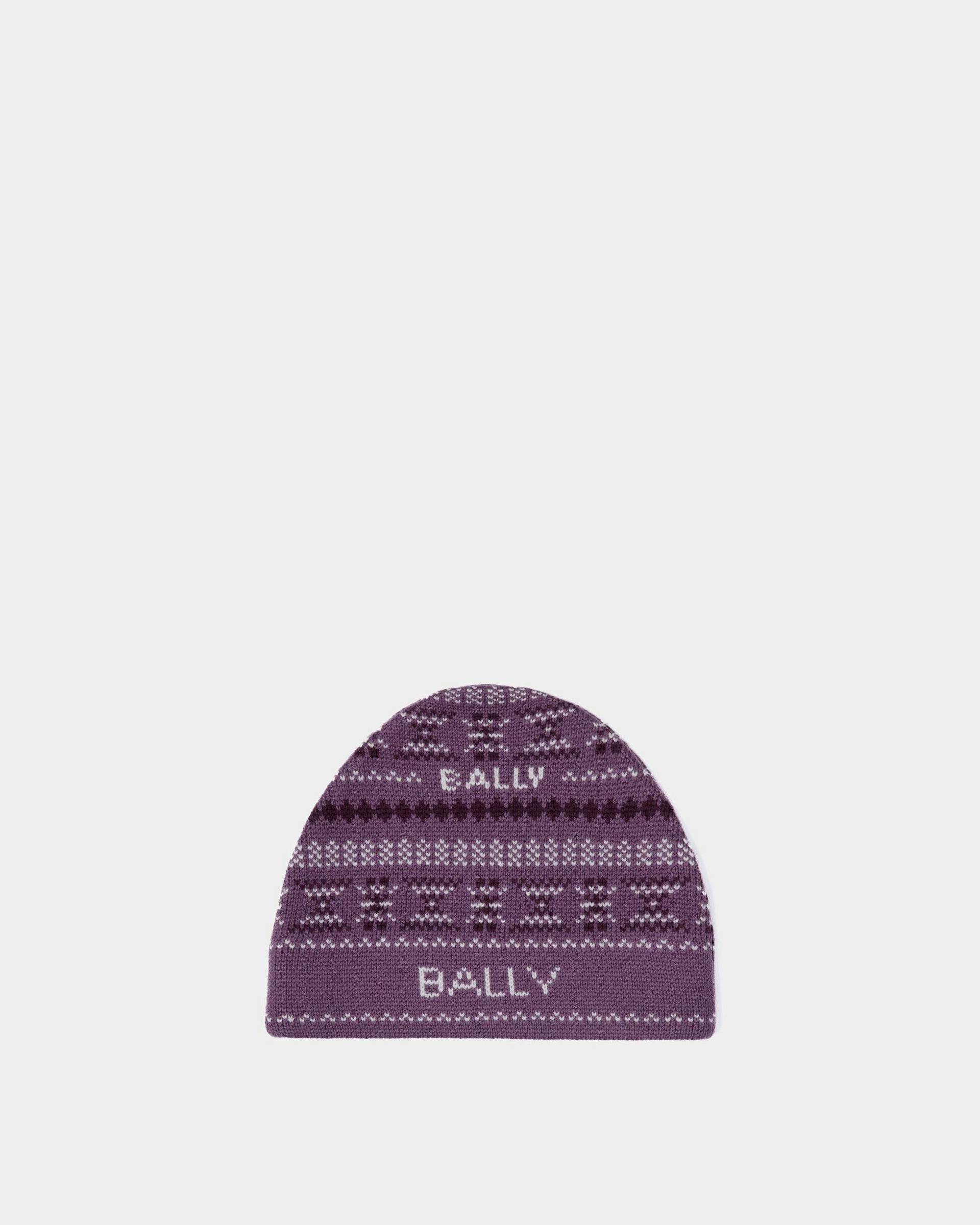 Women's Beanie In Purple Wool | Bally | Still Life Front