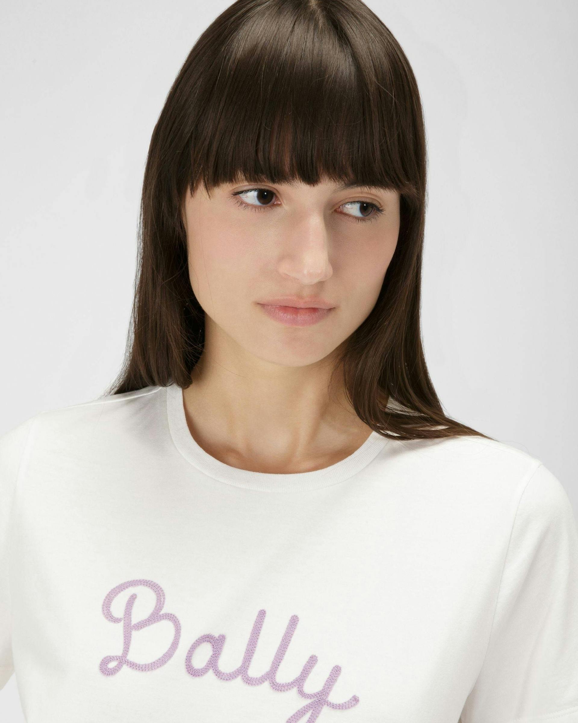 Organic Cotton T-Shirt In Bone - Women's - Bally - 02