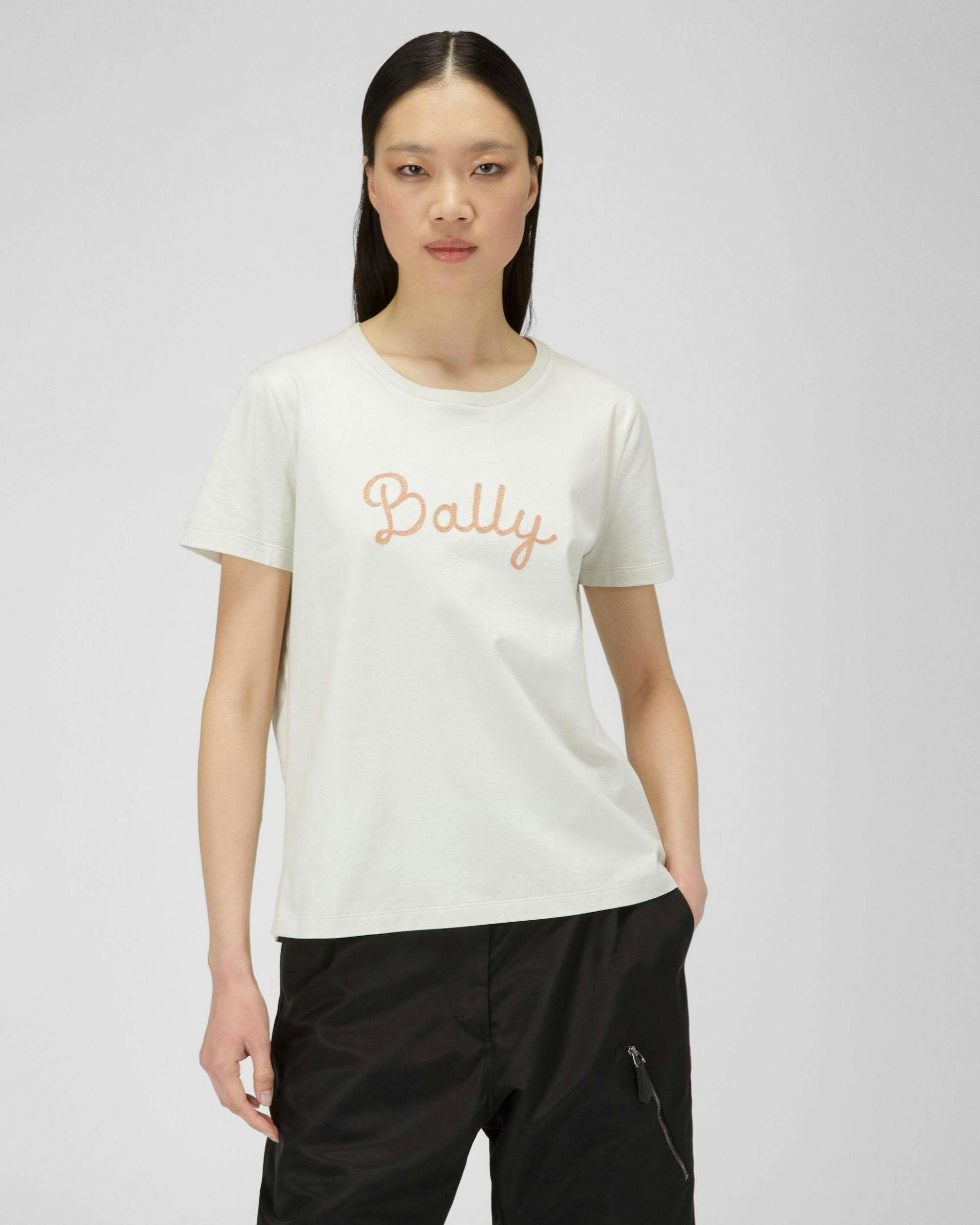 Cotton T-Shirt In Bone - Women's - Bally - 01
