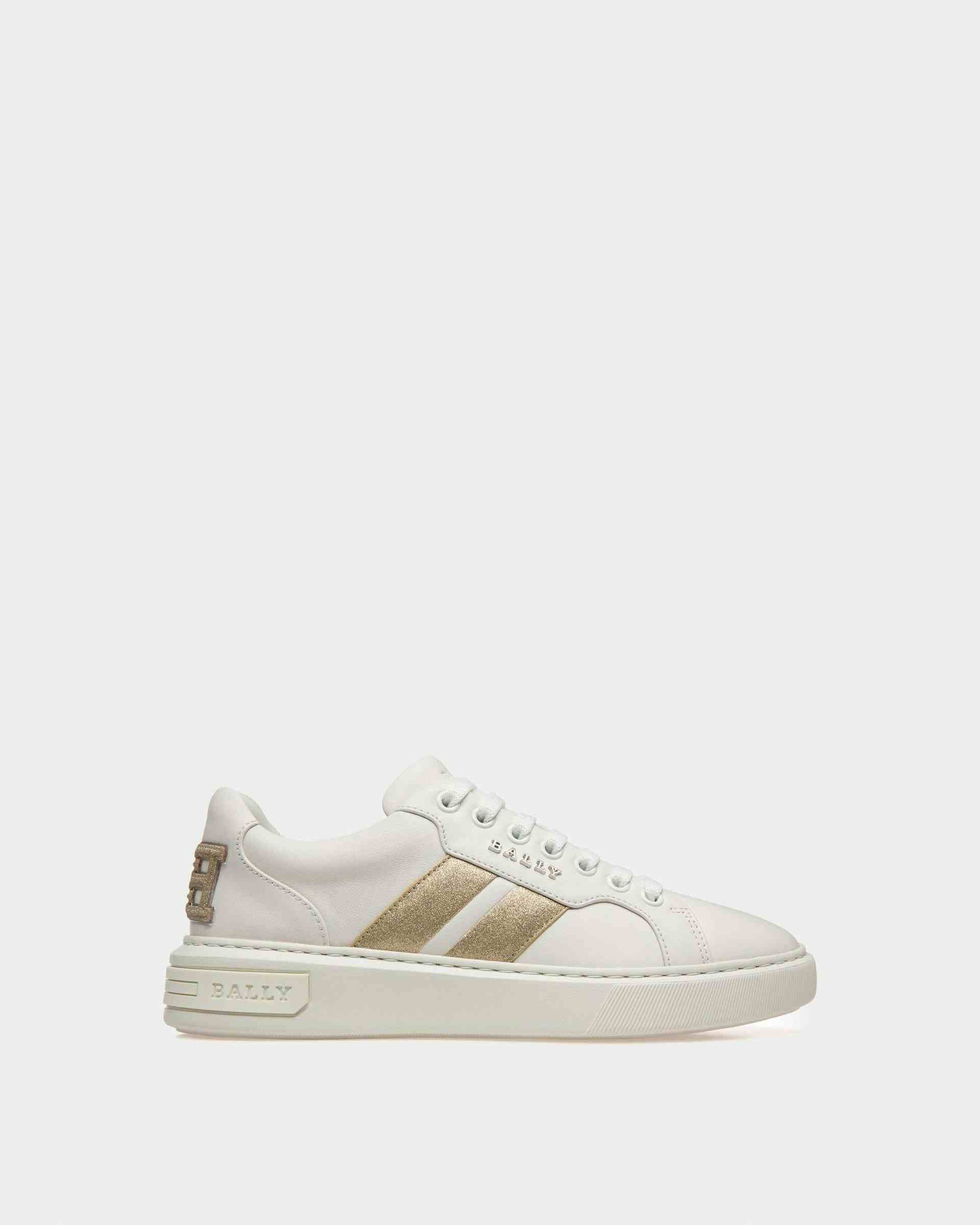 Melany Sneakers In White And Yellow Gold Leather - Women's - Bally