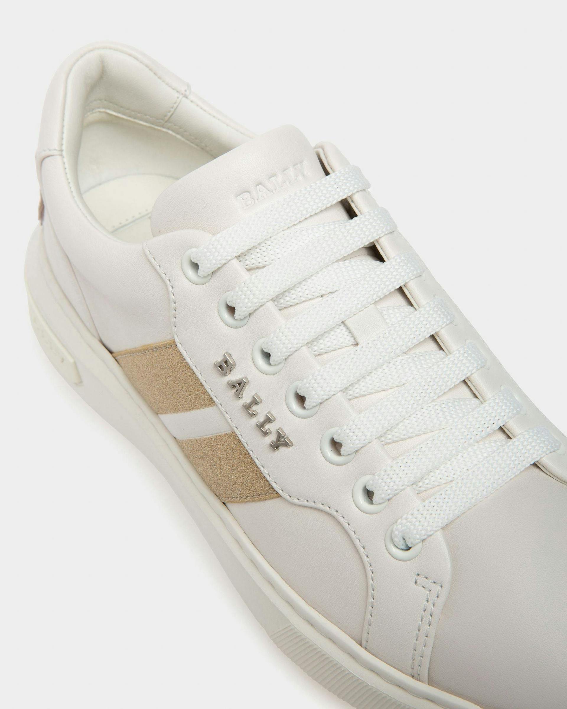 Melany Sneakers In White And Yellow Gold Leather - Women's - Bally - 05