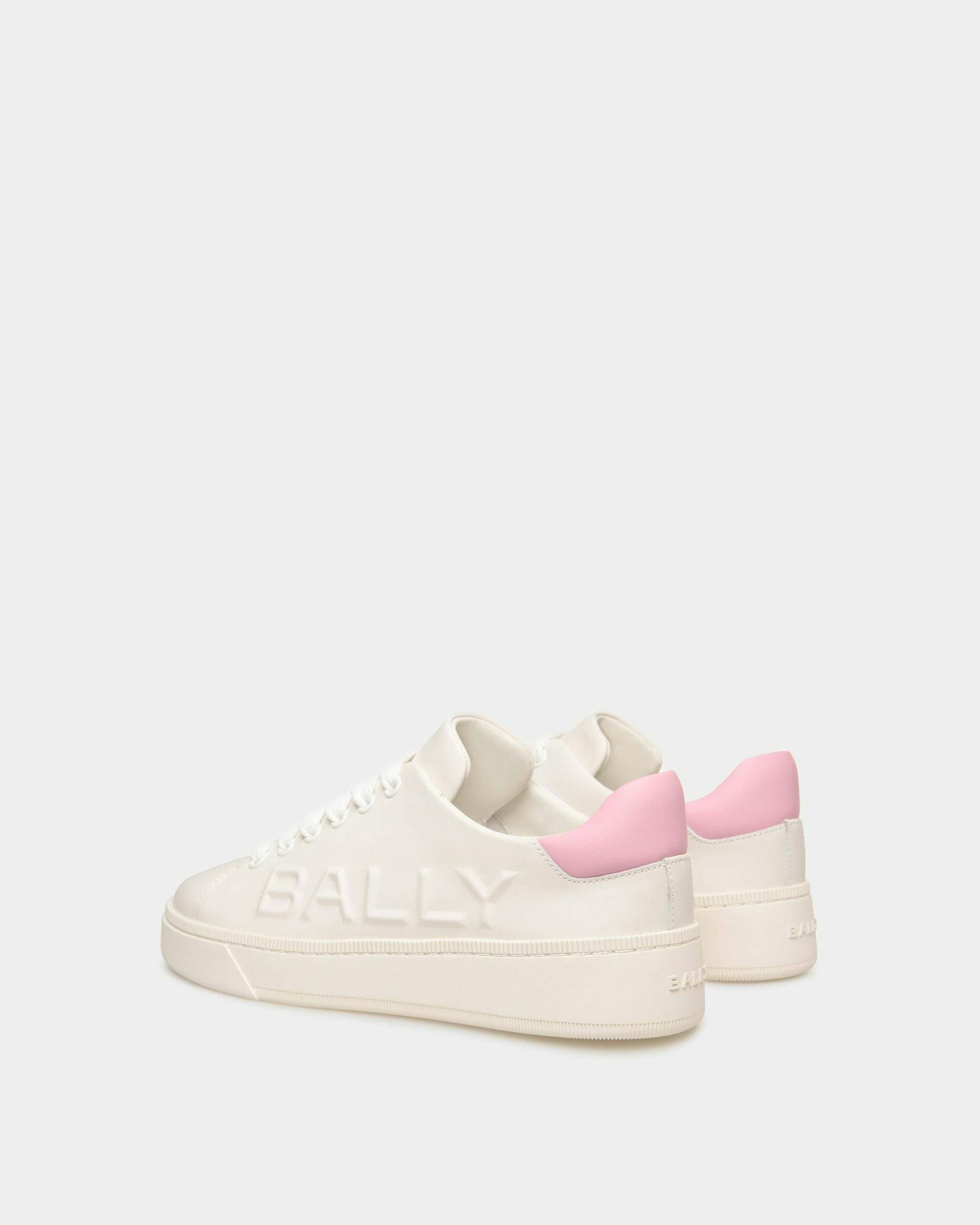 Women's Raise Sneaker In White And Pink Leather | Bally | Still Life 3/4 Back