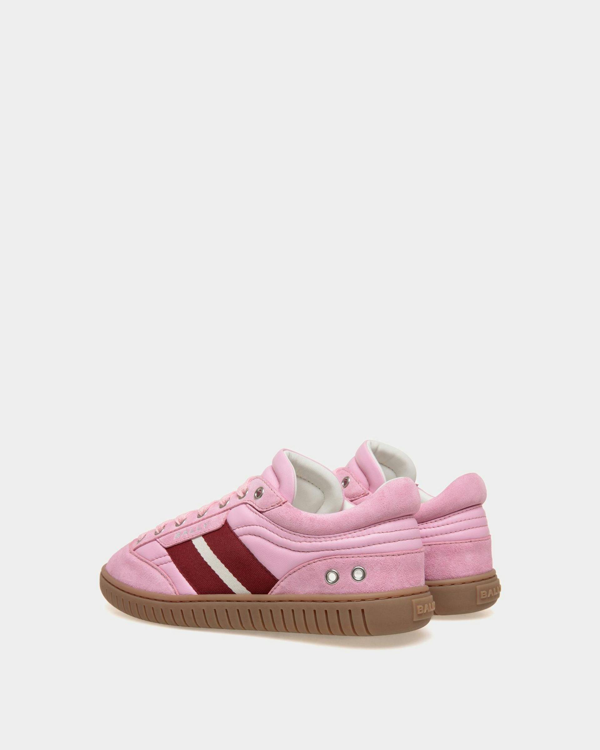 Women's Player Sneaker in Pink Leather and Suede | Bally | Still Life 3/4 Back