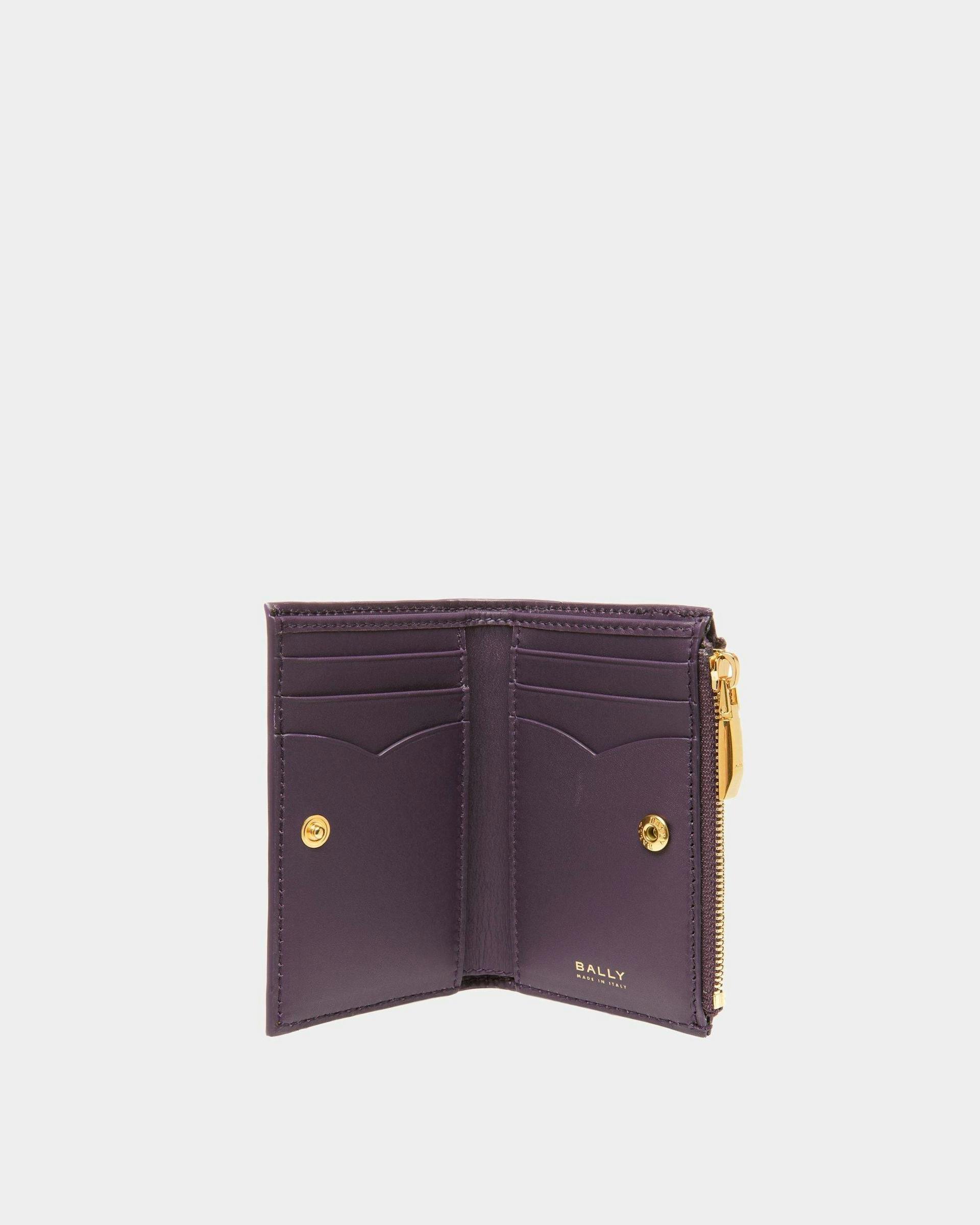 Emblem Wallet In Orchid Leather - Women's - Bally - 03