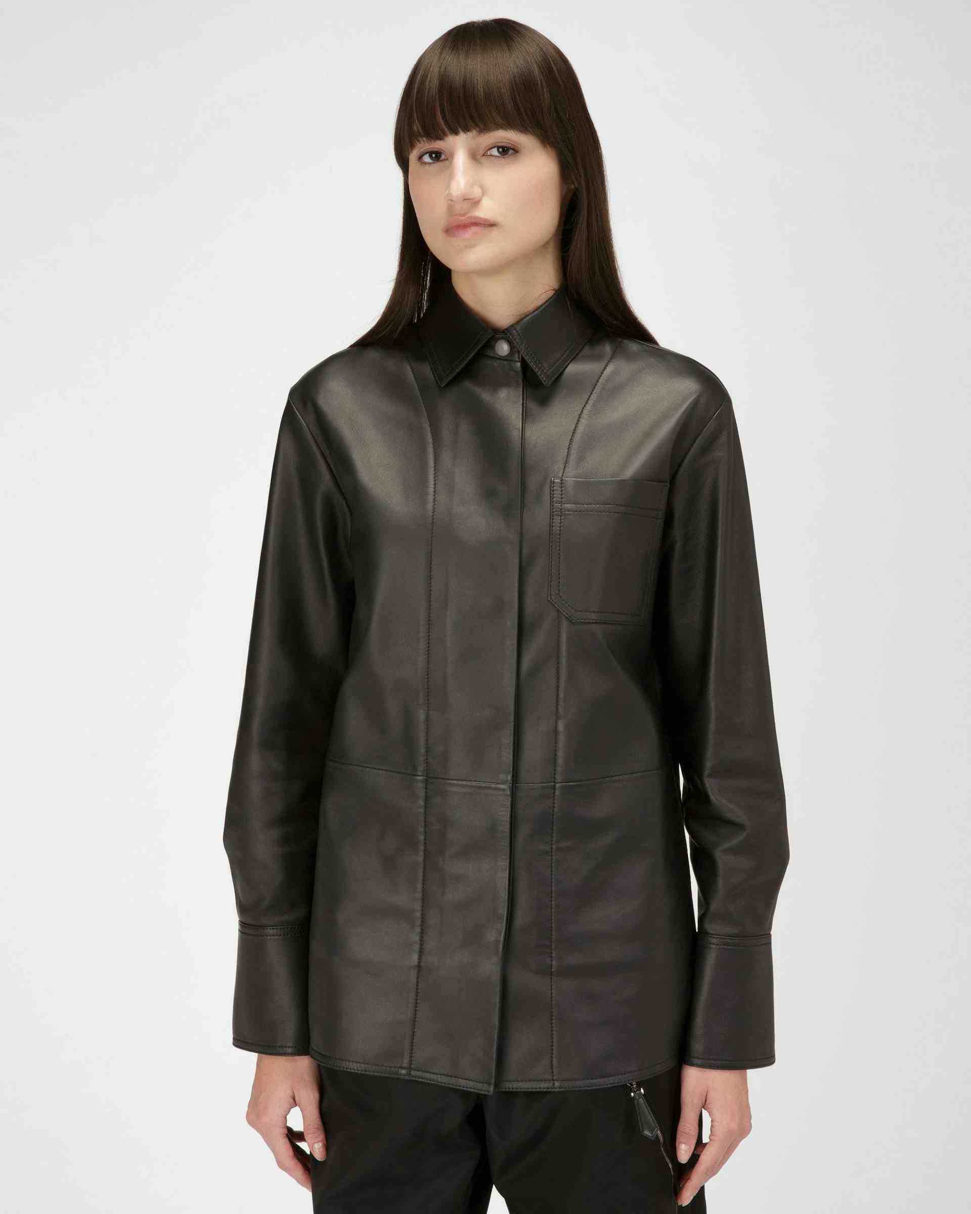 Leather Shirt In Black - Women's - Bally