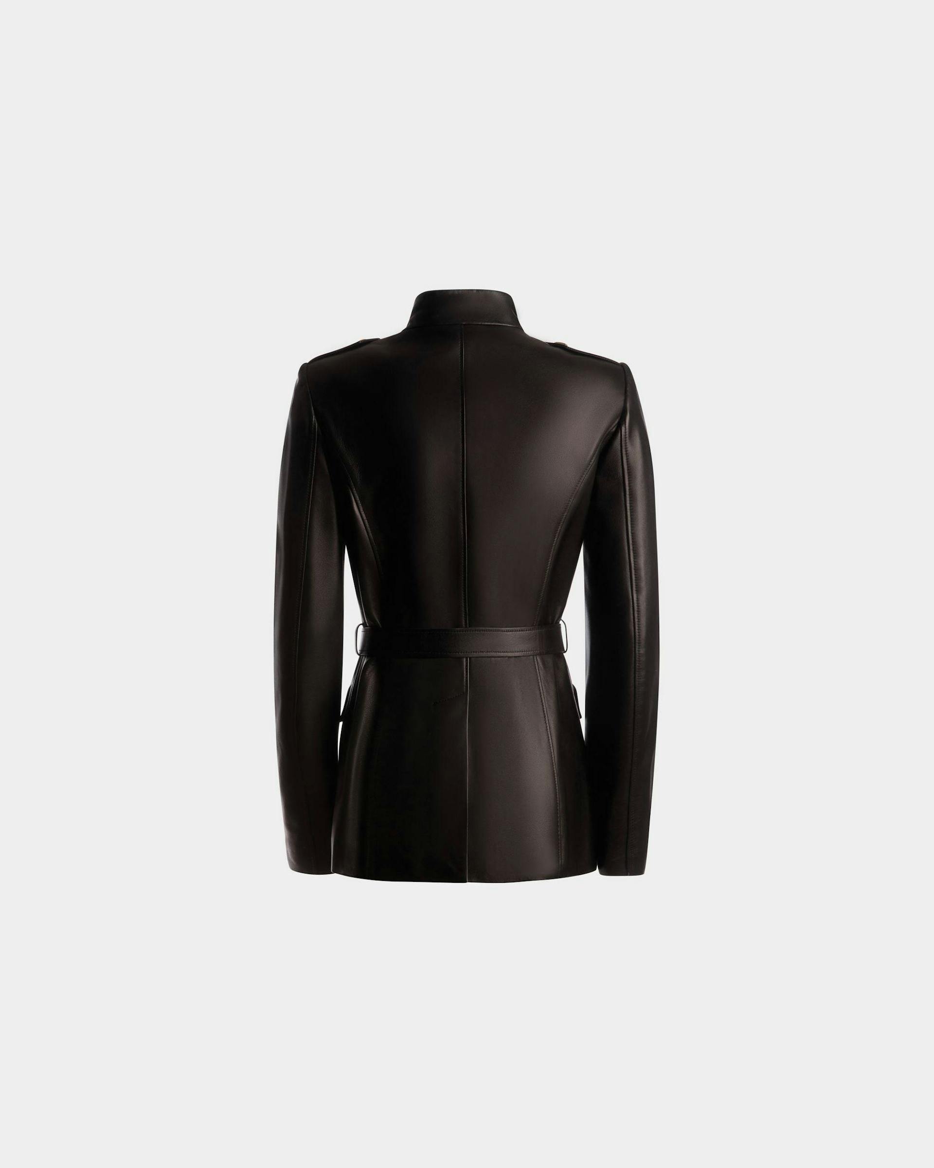 Belted Jacket In Black Leather - Women's - Bally - 07