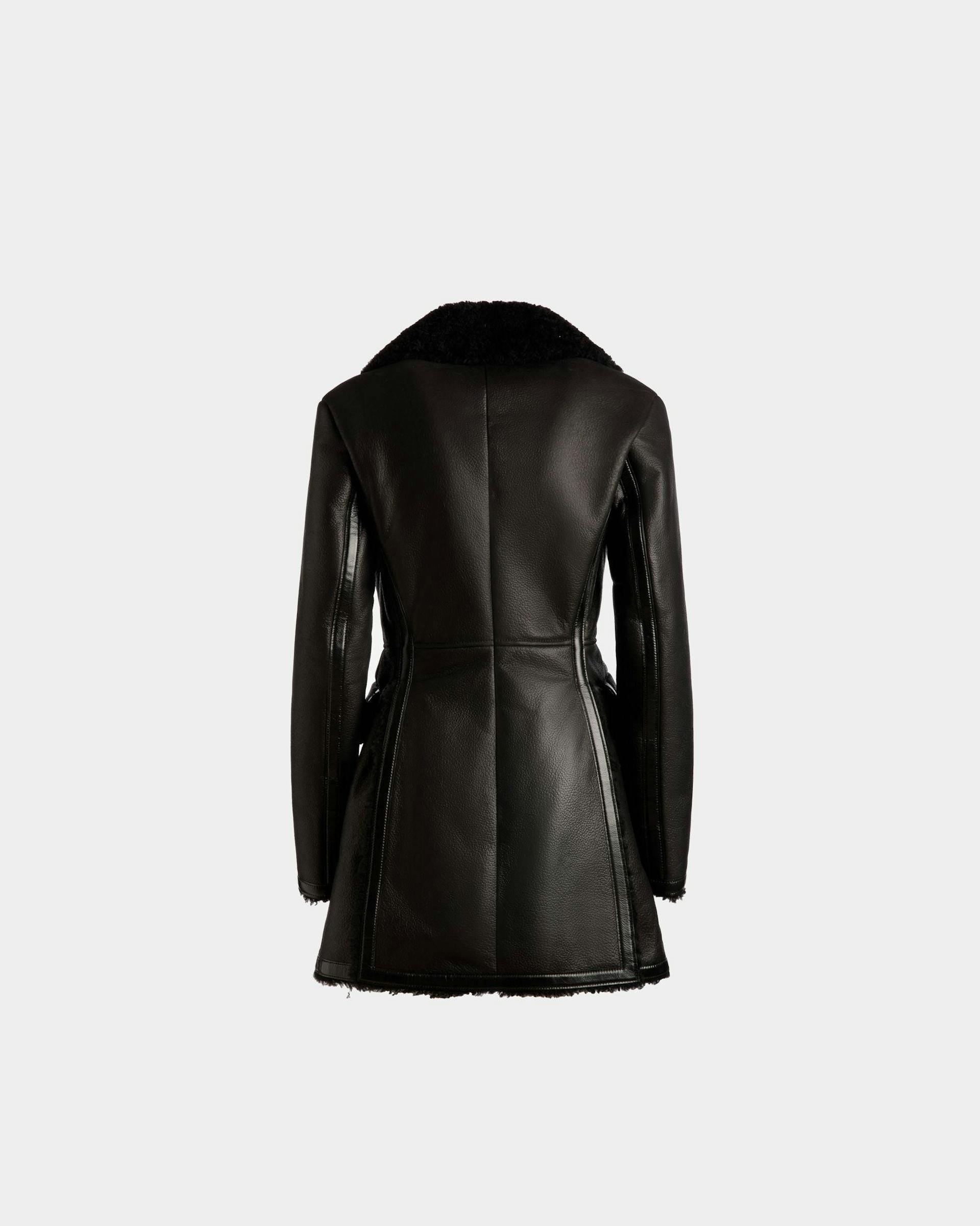 Wool-lined Coat In Black Leather - Women's - Bally - 07