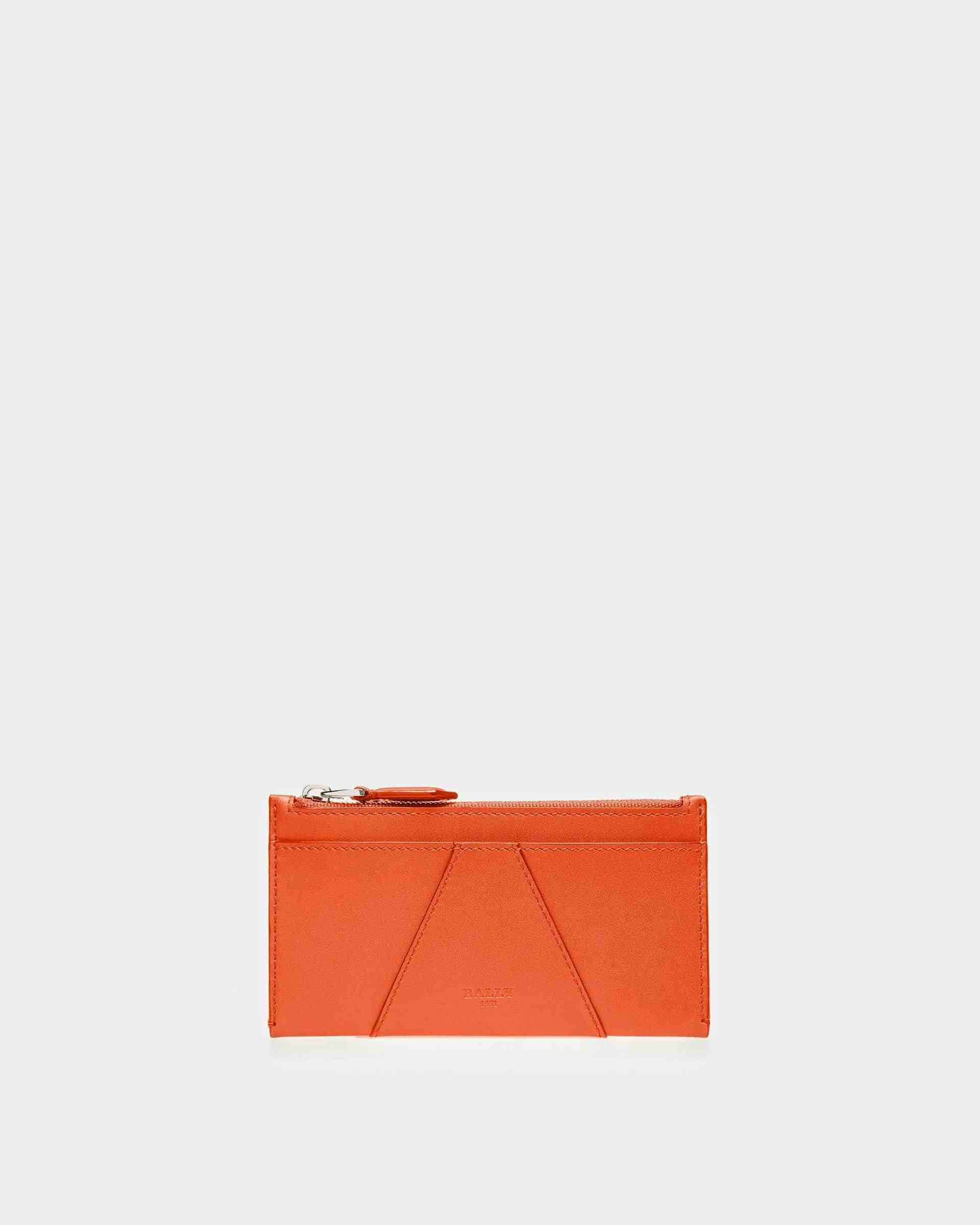 Adley Leather Wallet In Orange - Women's - Bally