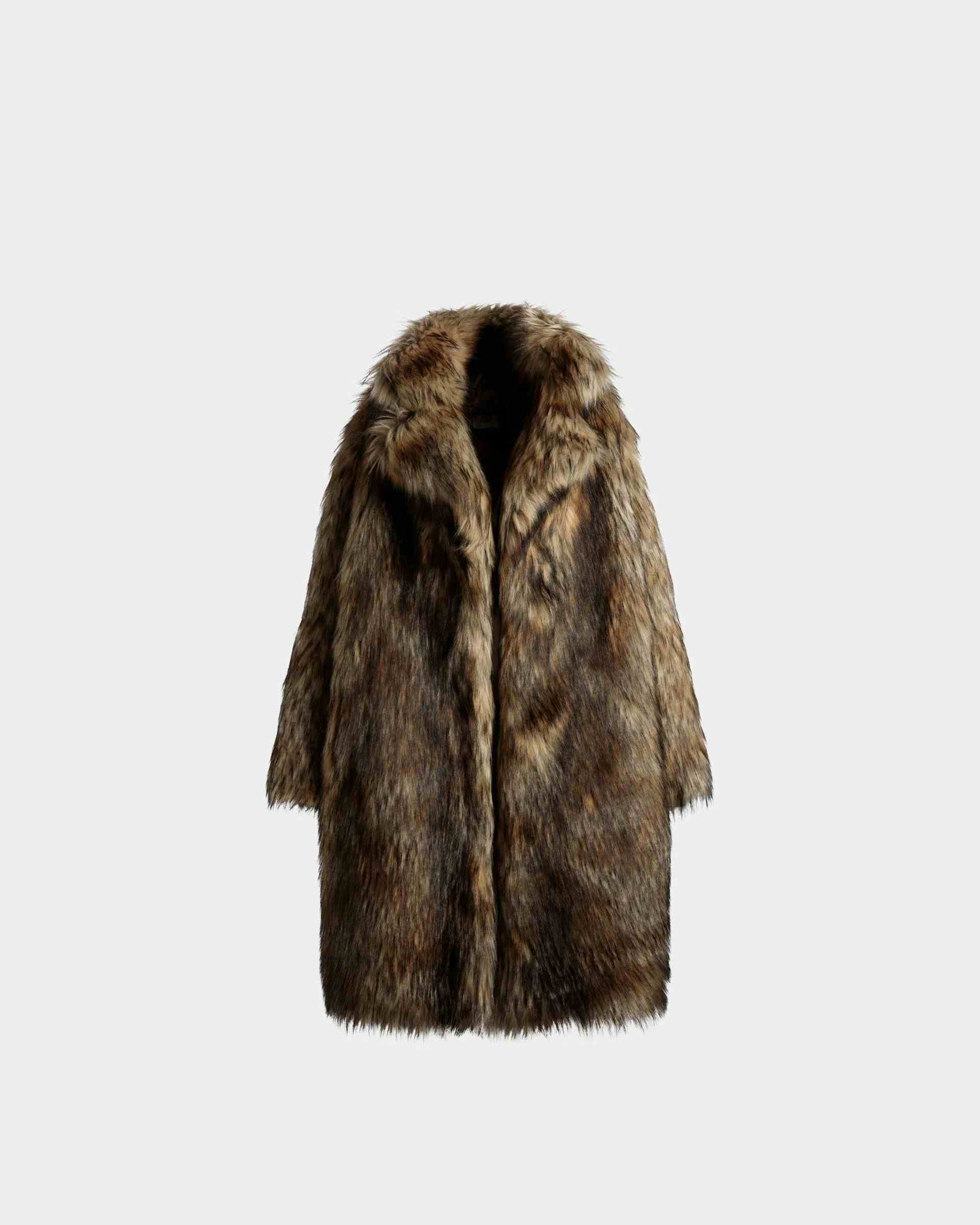 Faux Fur Coat In Multi Brown - Women's - Bally